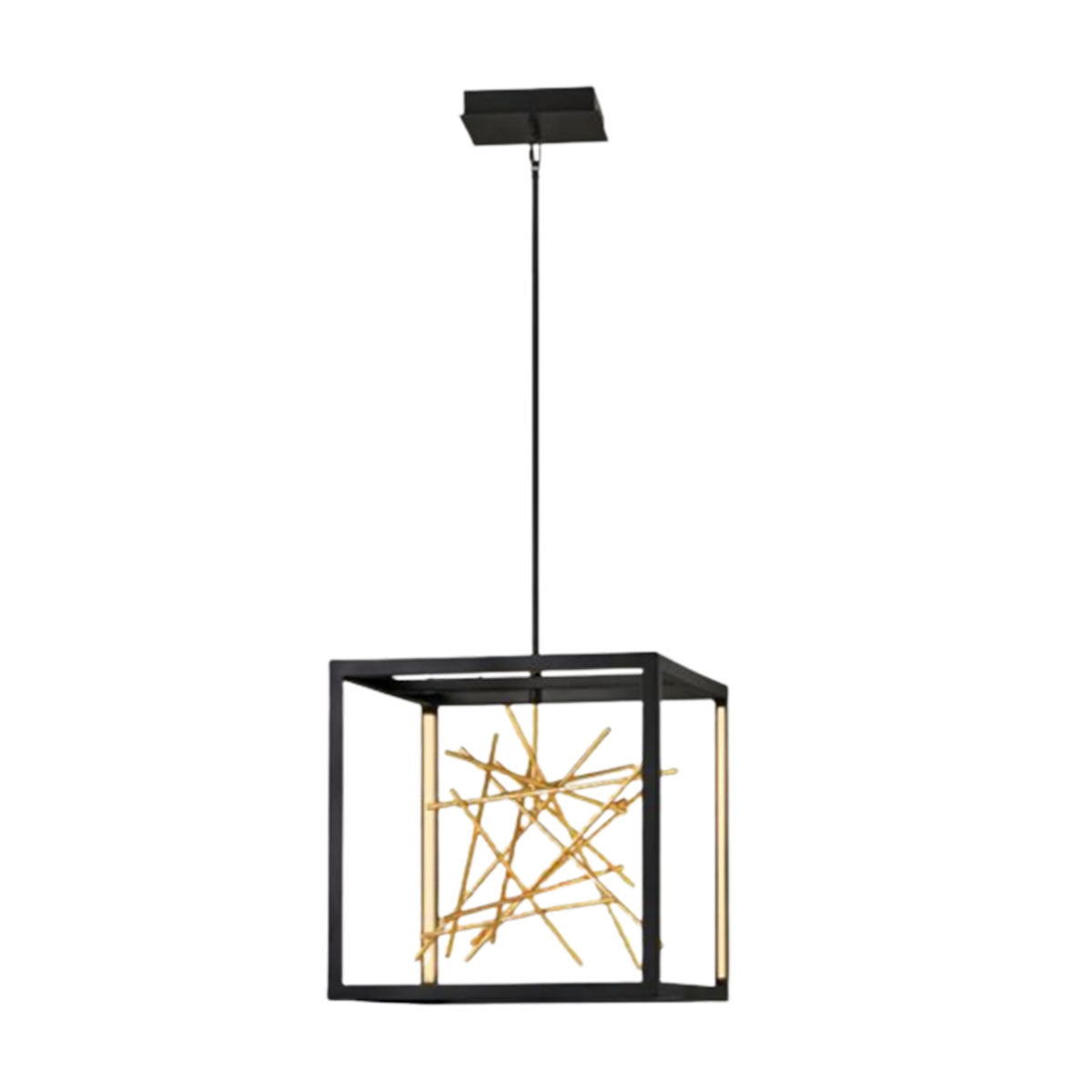 LED Ceiling Pendant Light In Black And Gold Finish