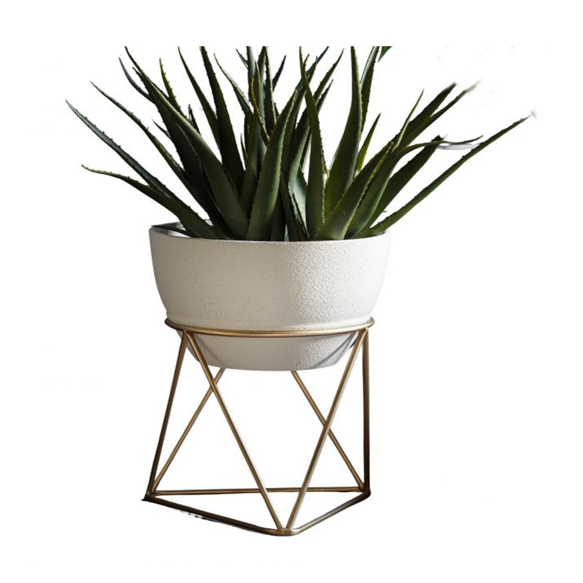 White Metal Planter Set of 2