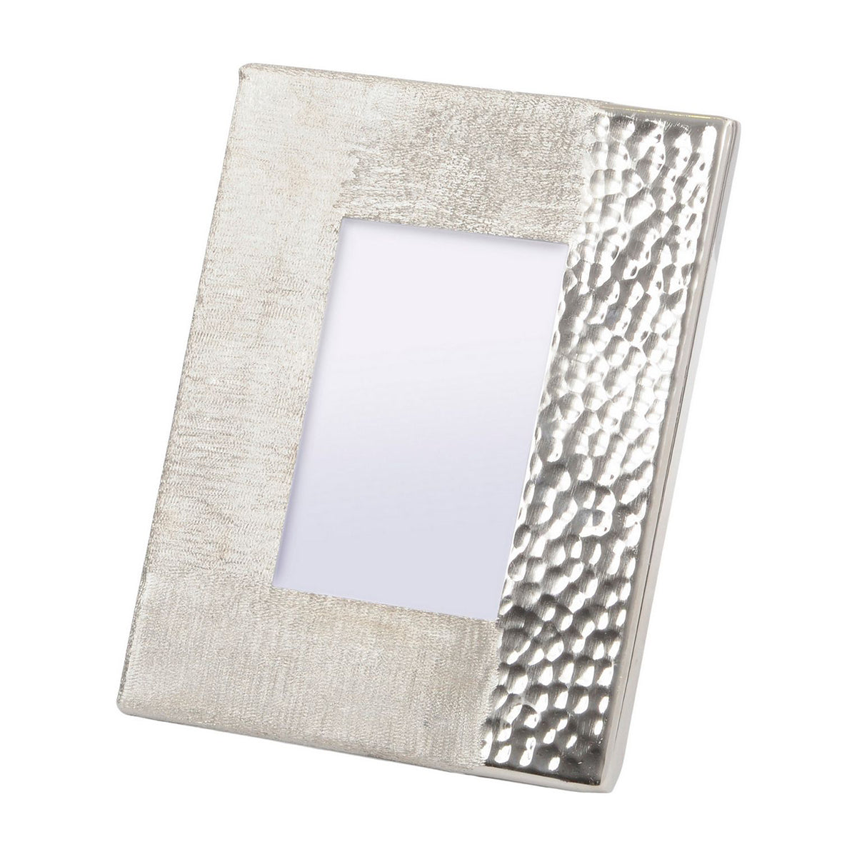 Fuse gehämmerter und gebürsteter 4x6-Zoll-Fotorahmen in Silber-Finish