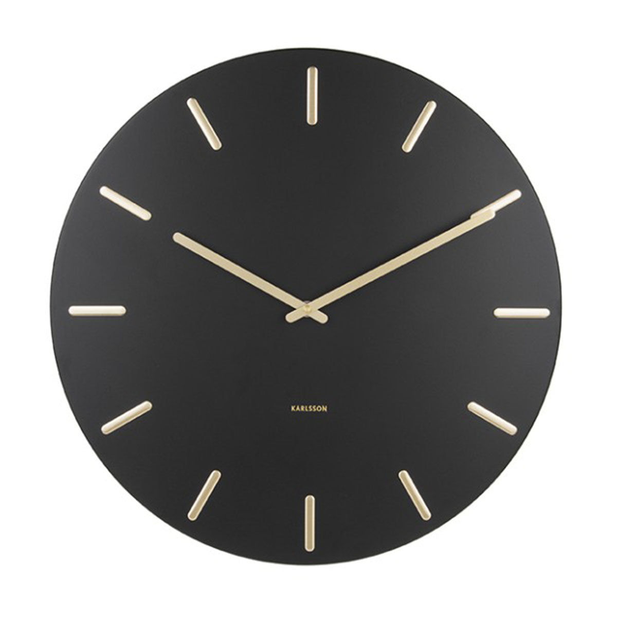 Wall Clock Charm - Black and Gold
