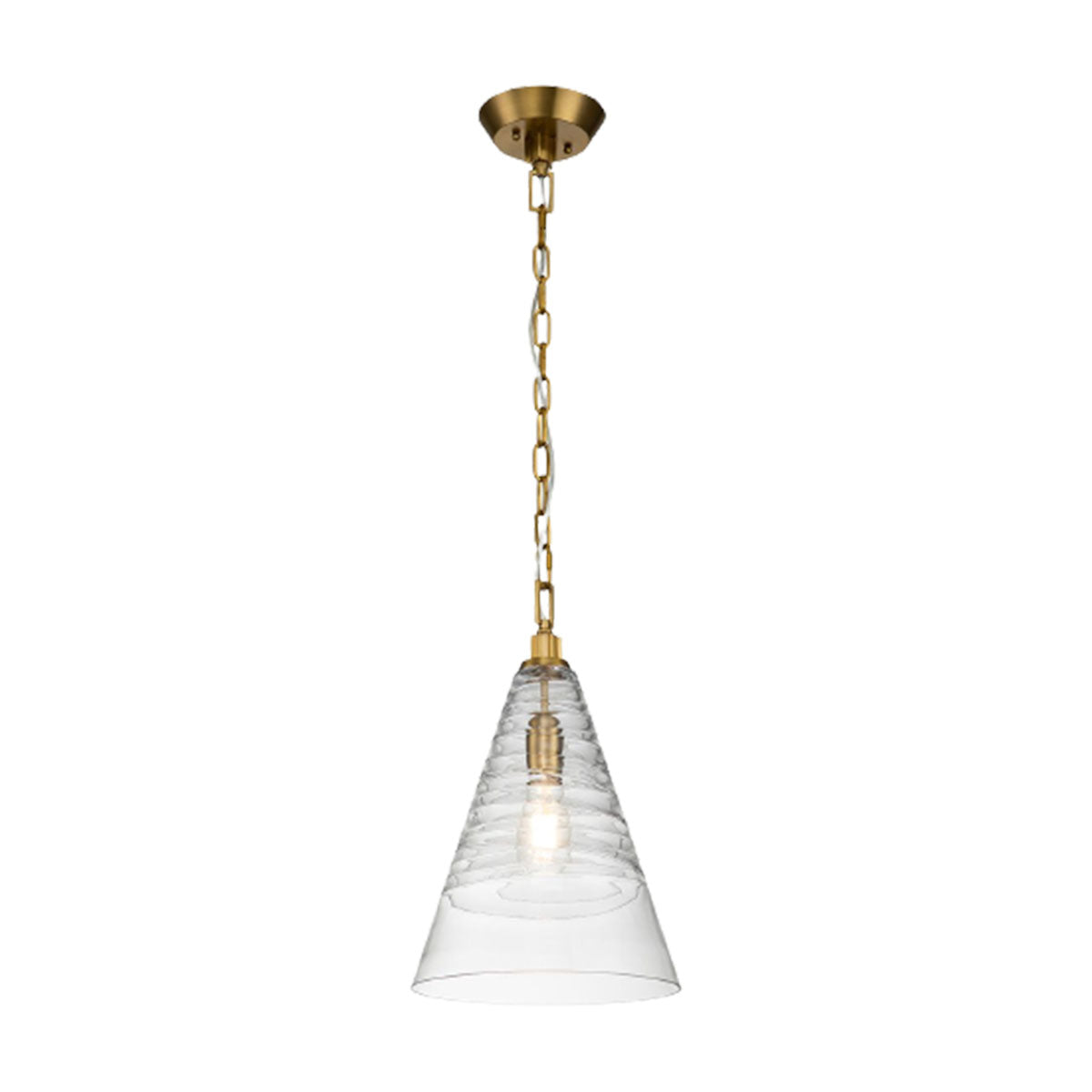 Single Ceiling Light In Burnished Brass Finish With Candy Glass