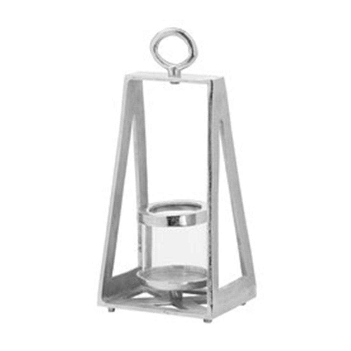 Ohlson Silver Pyramid Tea Light lantern