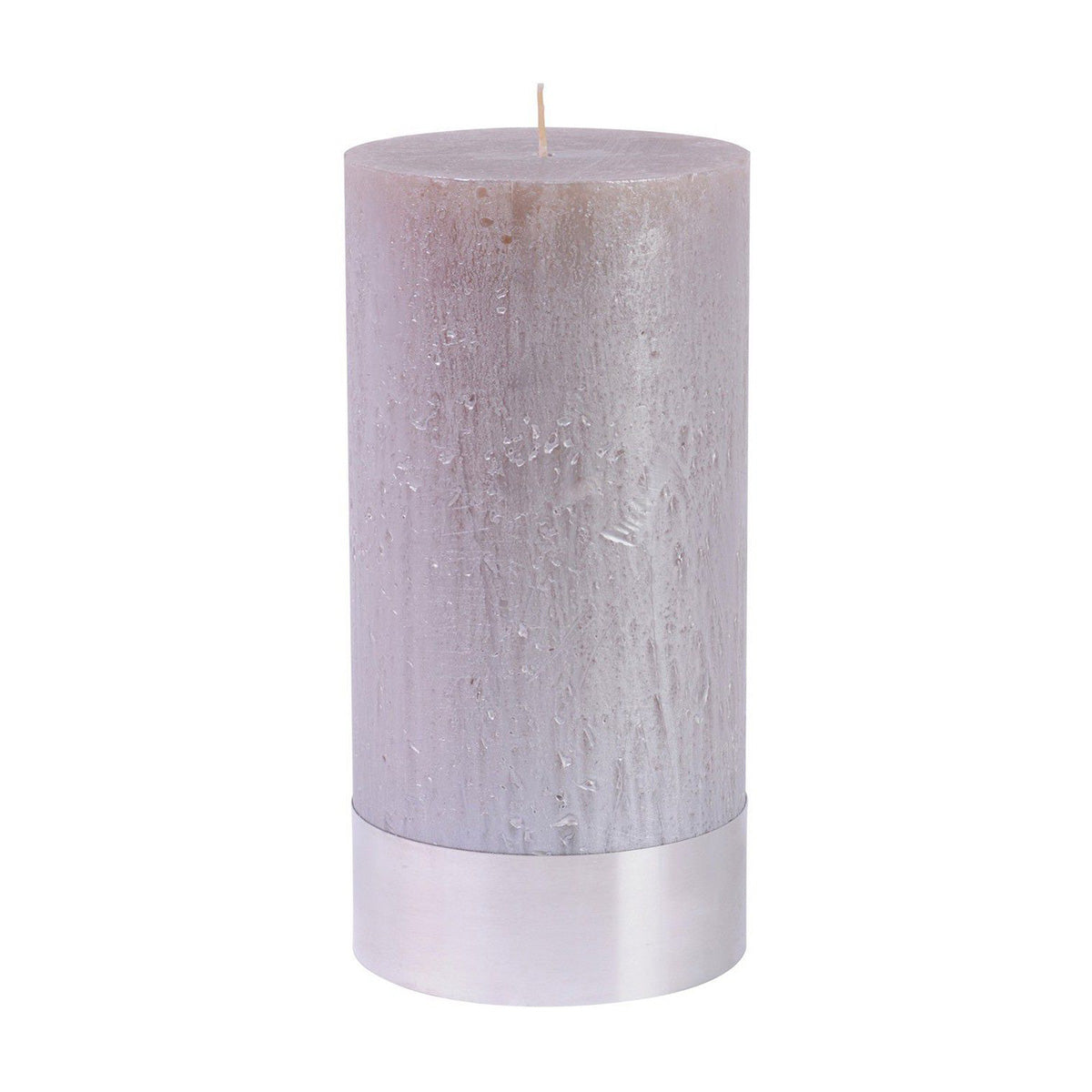 Libra Taupe Metallic Pillar Candle 10×20