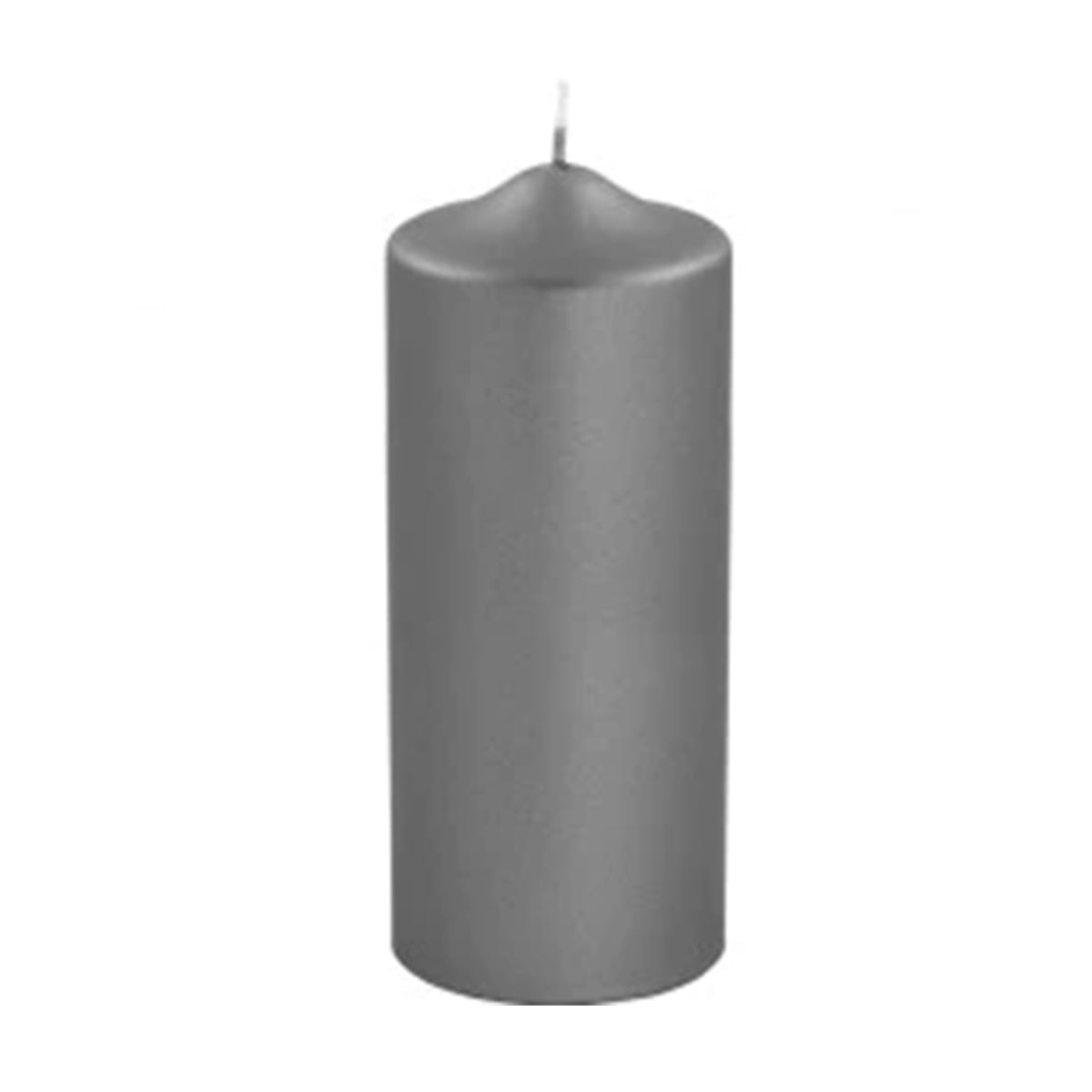 Graue metallische Kerze 20 cm