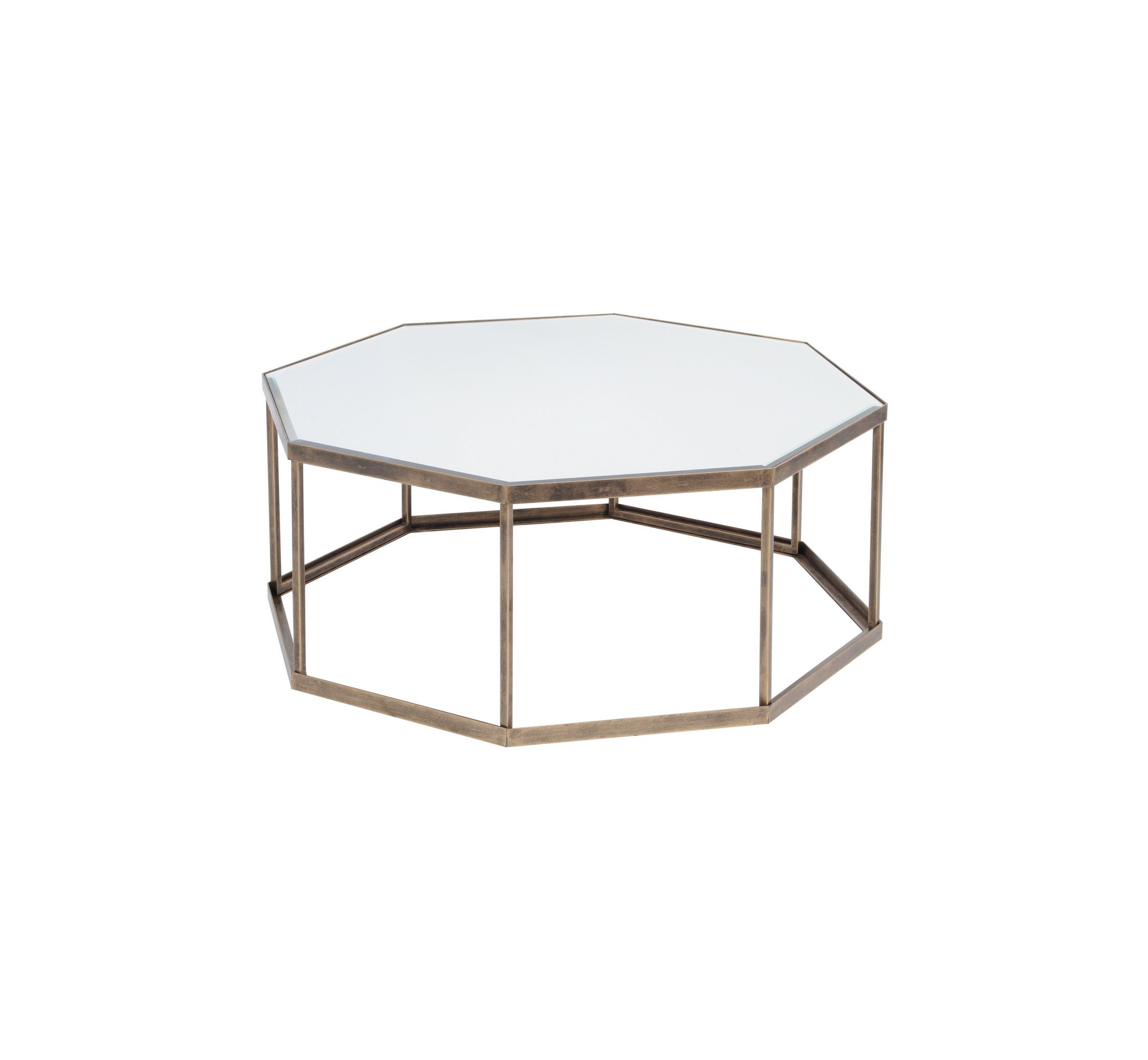 Occtaine Antique Gold Octagonal Coffee Table