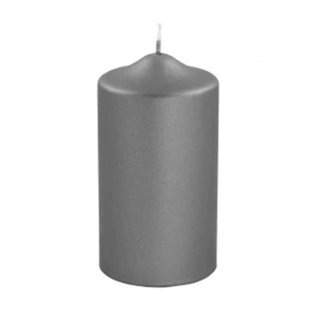 Graue metallische Kerze 15 cm