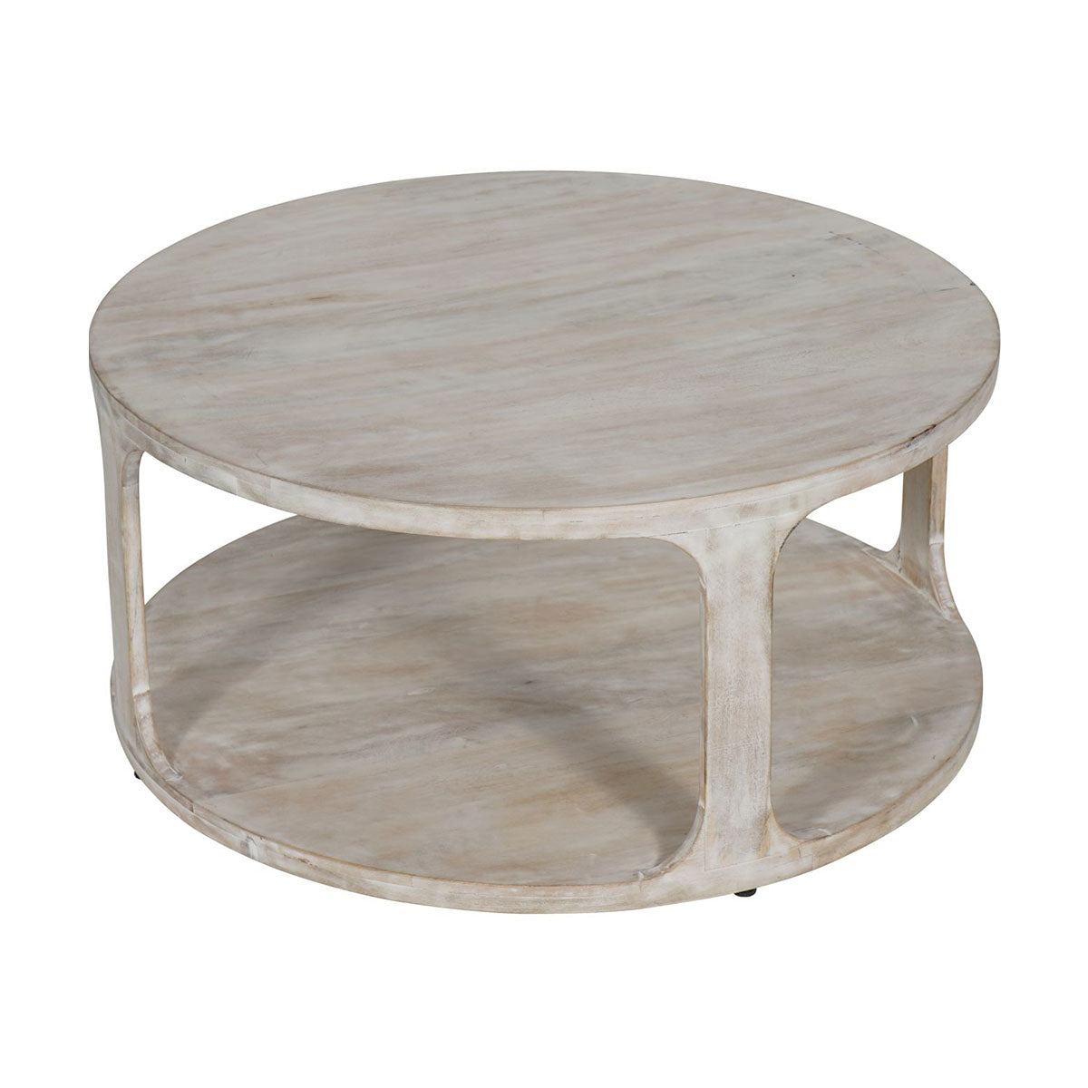 Beadnell Solid Carved Wooden Coffee Table in Whitewash Finish