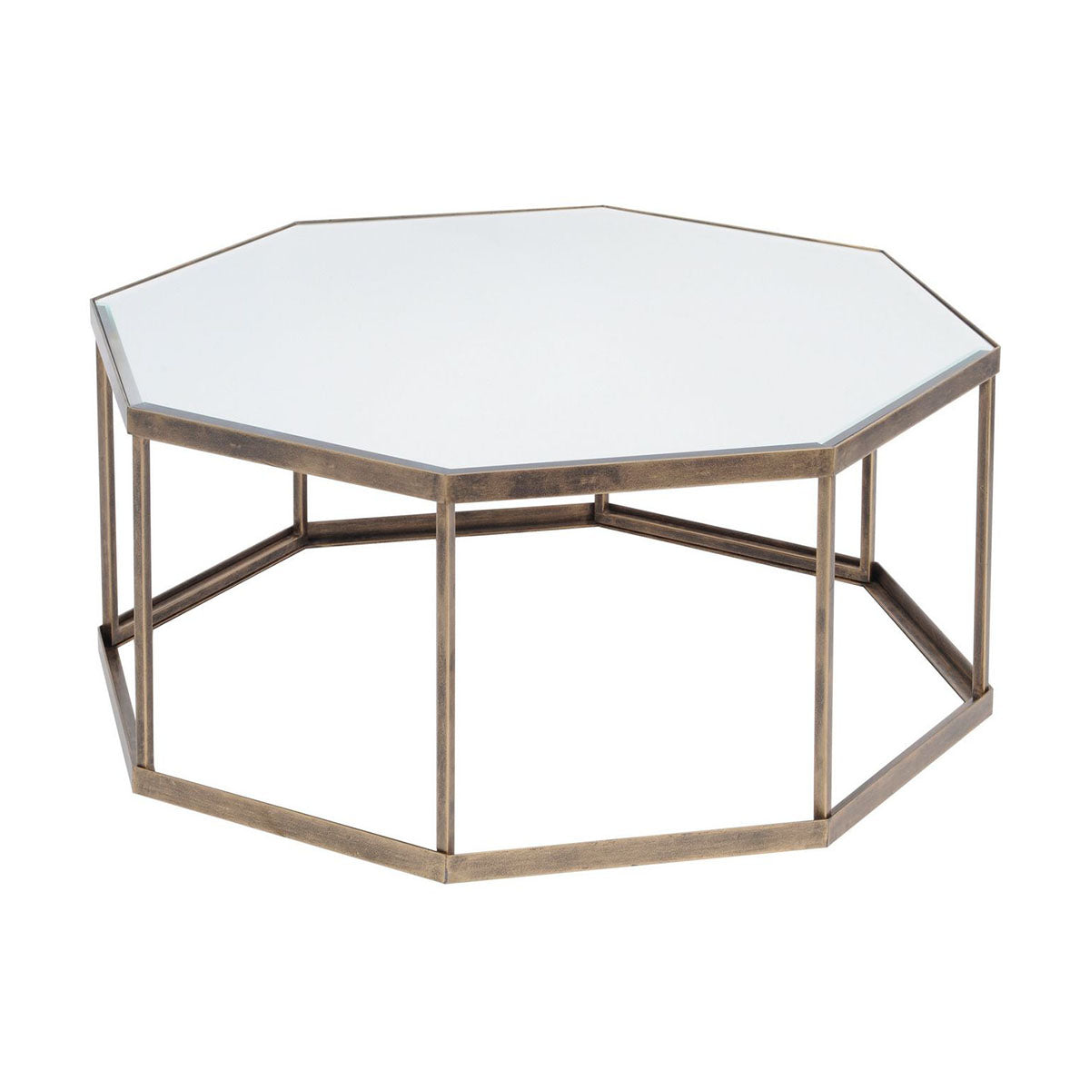 Occtaine Antique Gold Octagonal Coffee Table