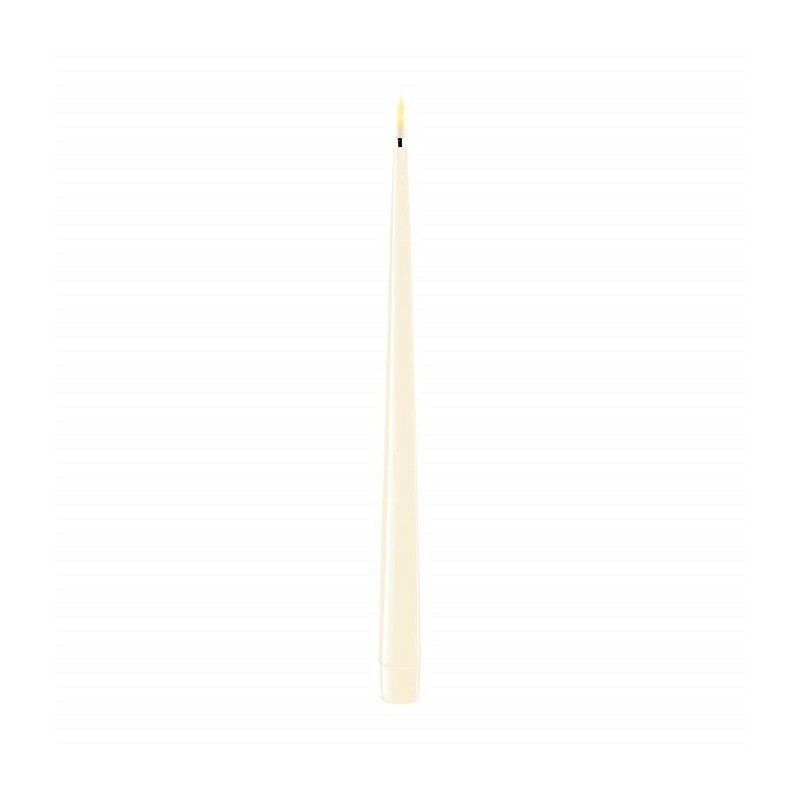 Cream Real Flame LED Candle 2x28cm (2x)