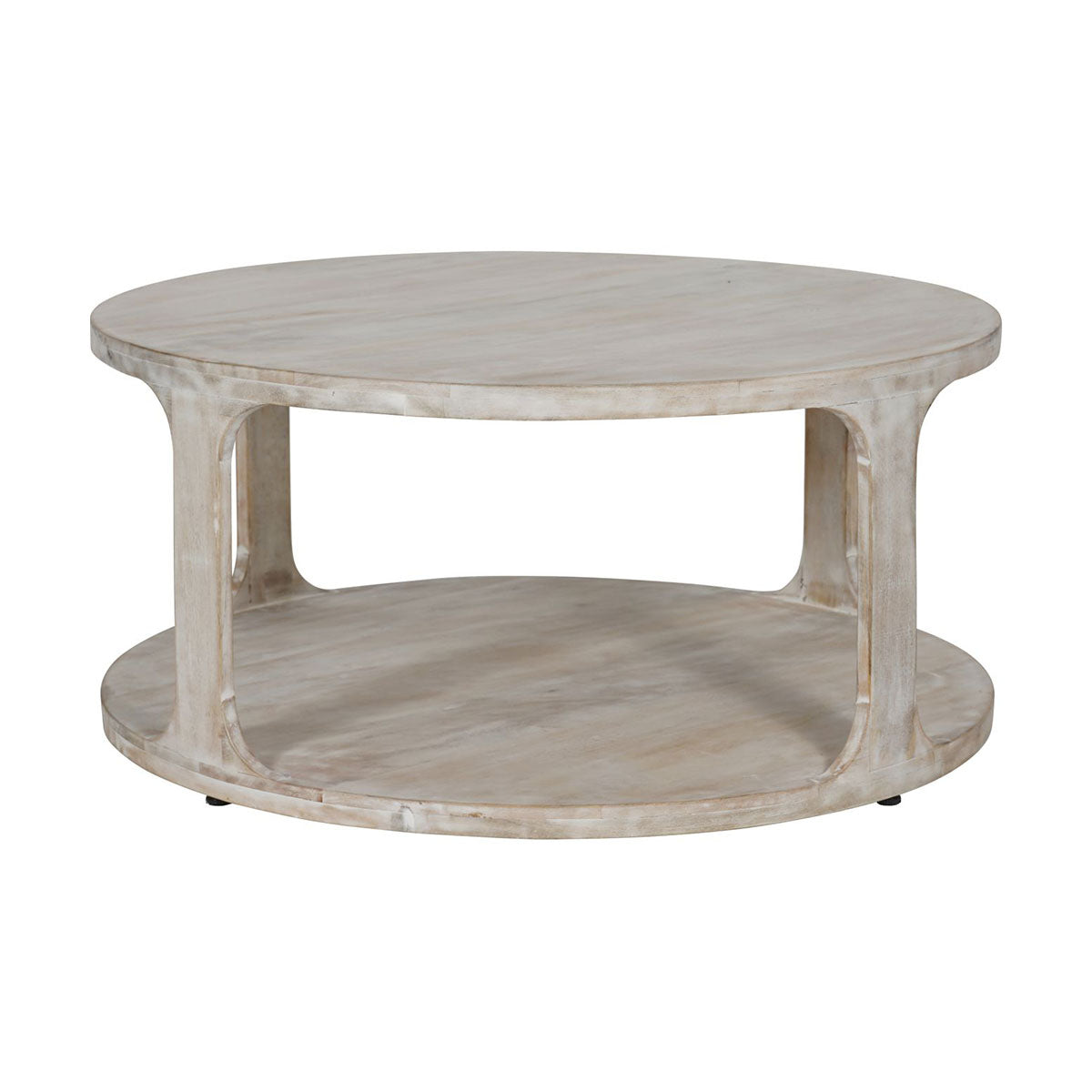 Beadnell Solid Carved Wooden Coffee Table in Whitewash Finish