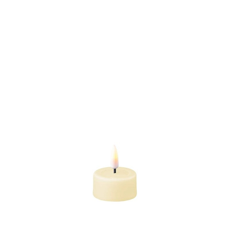 Cream Real Flame LED Candle 4.5x4cm (2x)
