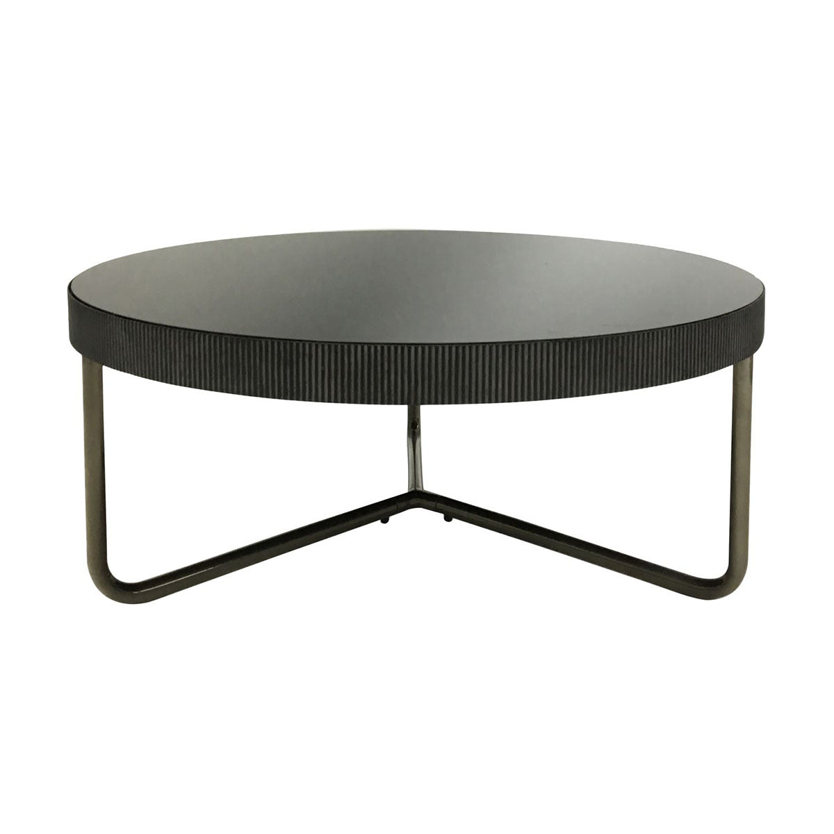 Table basse ronde Knightsbridge avec verre teinté noir