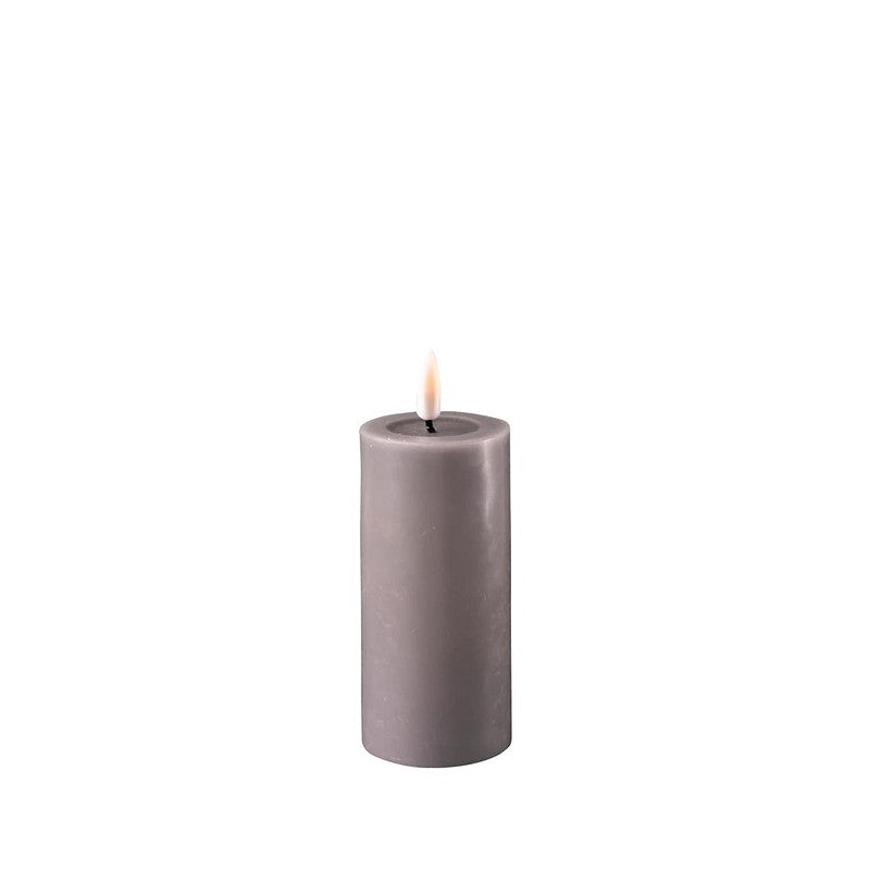 Grey Real Flame LED Candle 5x10cm