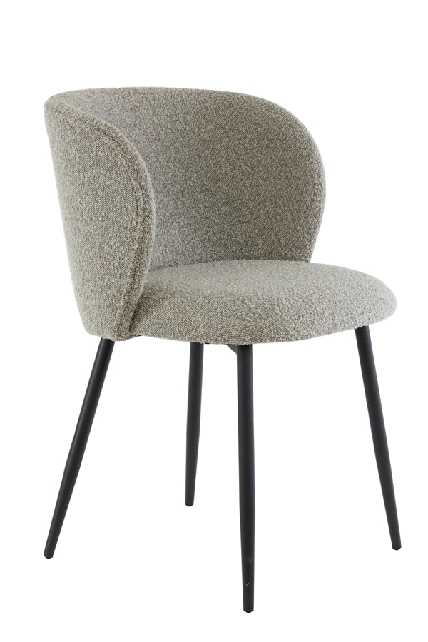 Belle Grey Boucle Dining Chair - Pair