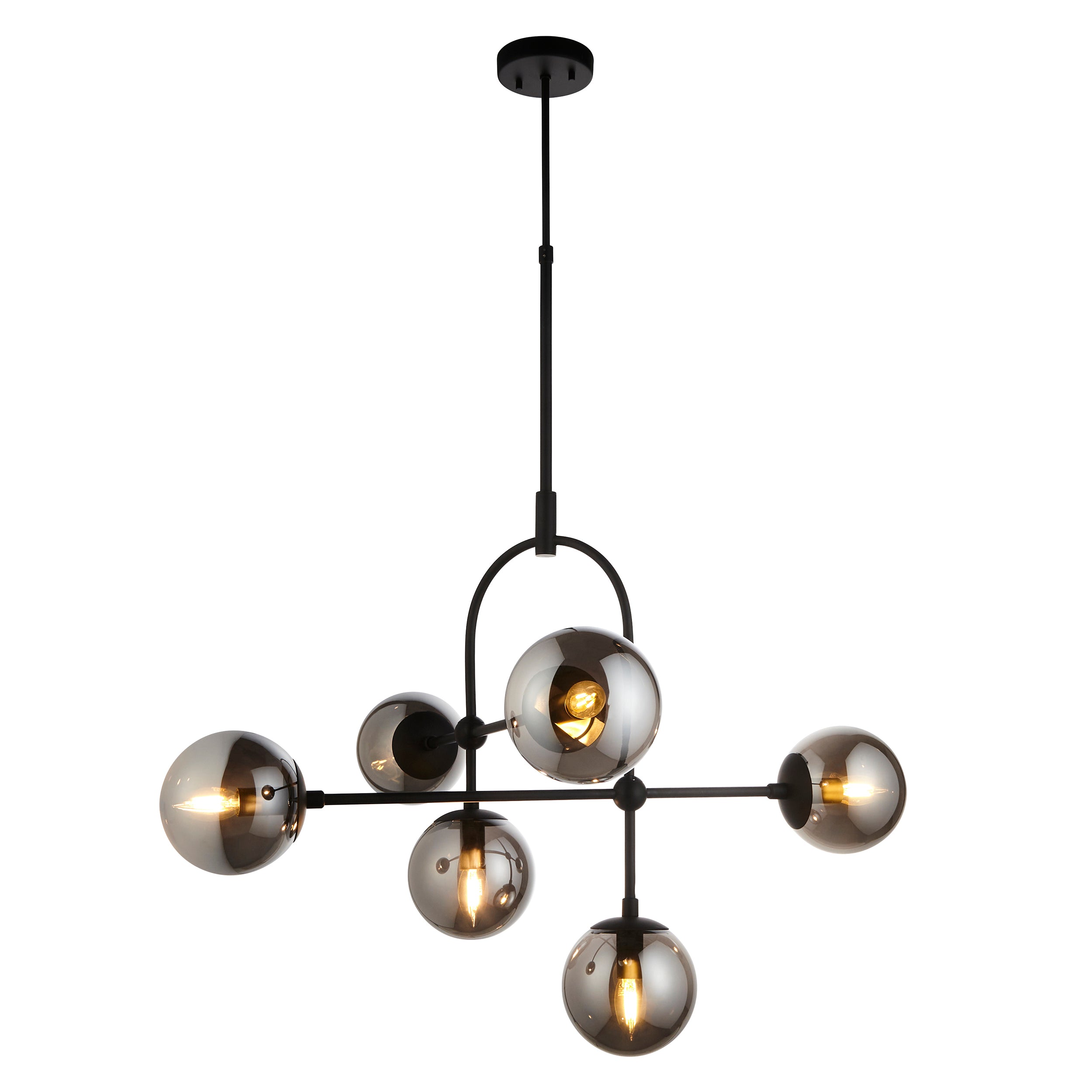 Matt Black 6 Light Pendant