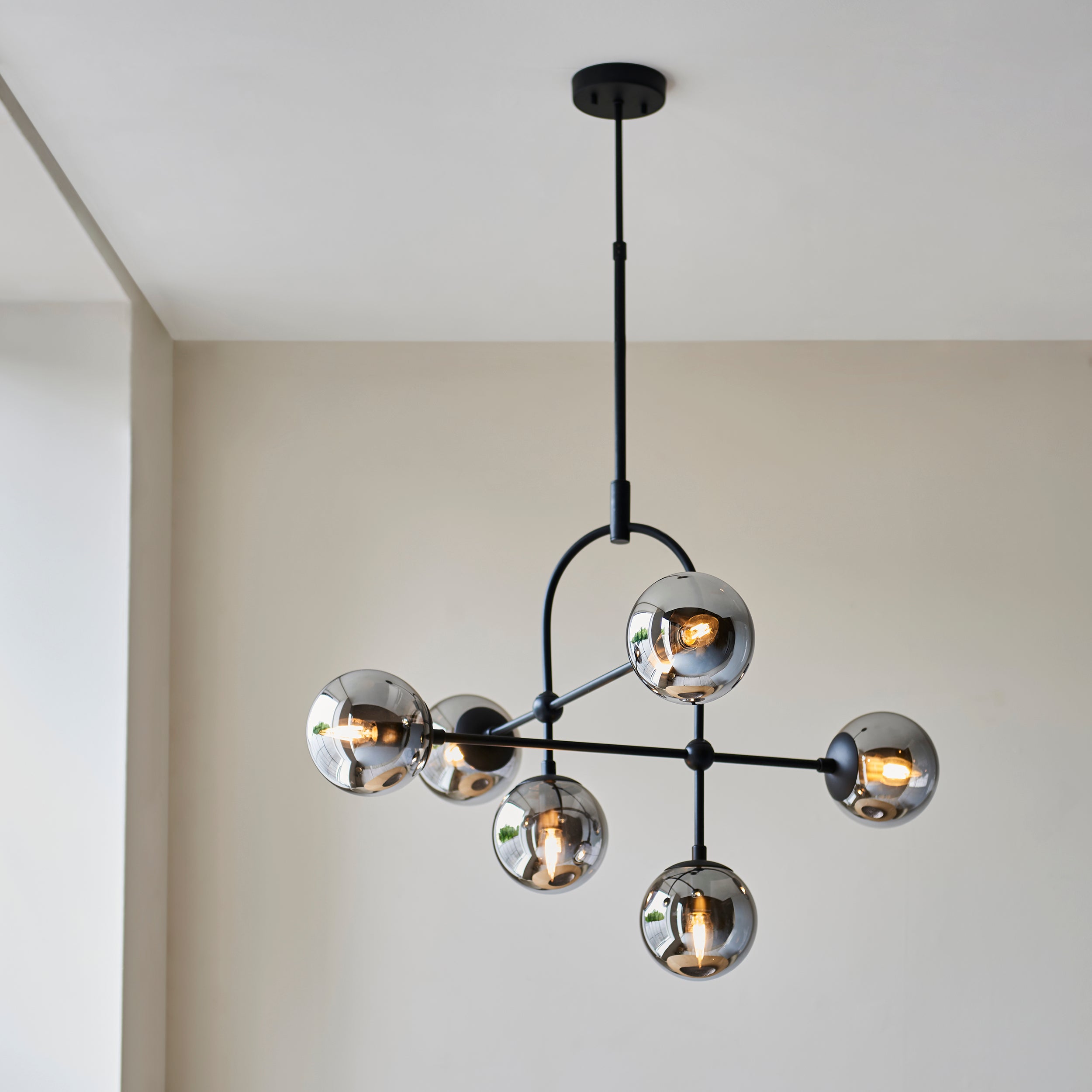 Matt Black 6 Light Pendant