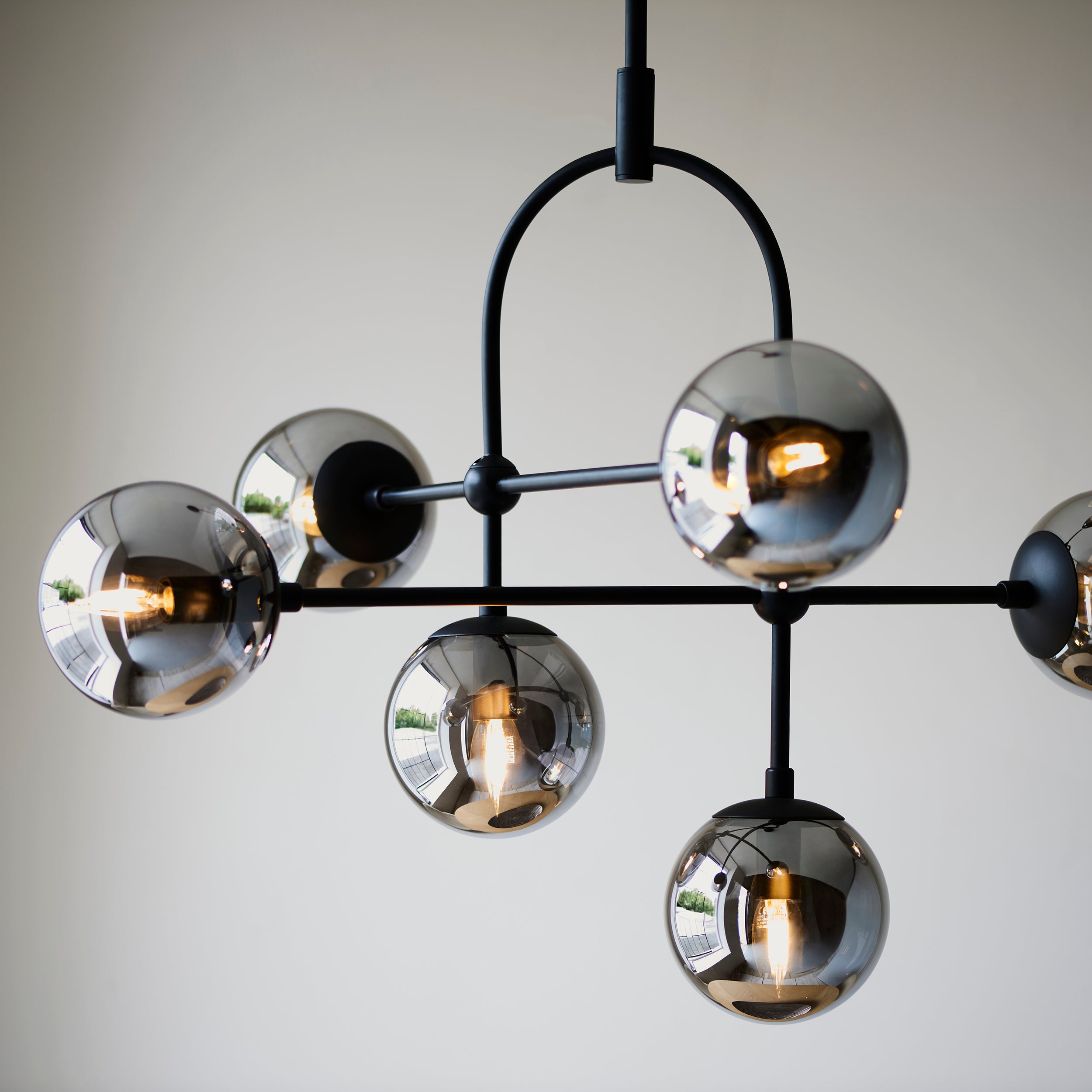 Matt Black 6 Light Pendant