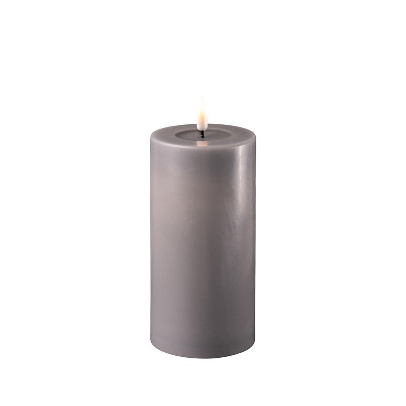 Grey Real Flame LED Candle 7.5x15cm
