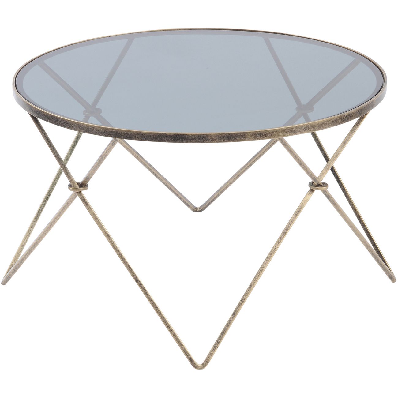 Sassari Antique Gold And Smoke Glass Coffee Table