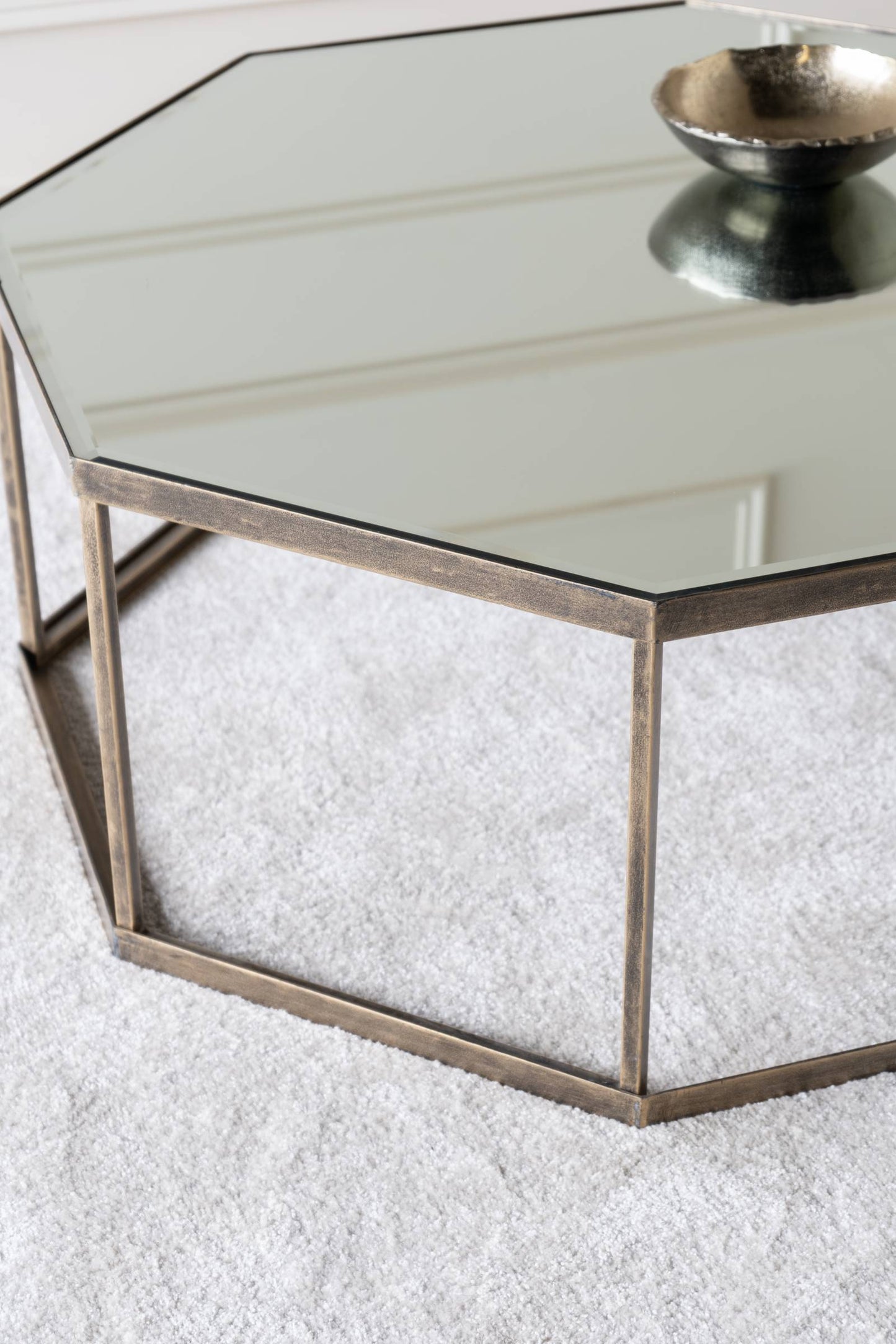 Occtaine Antique Gold Octagonal Coffee Table
