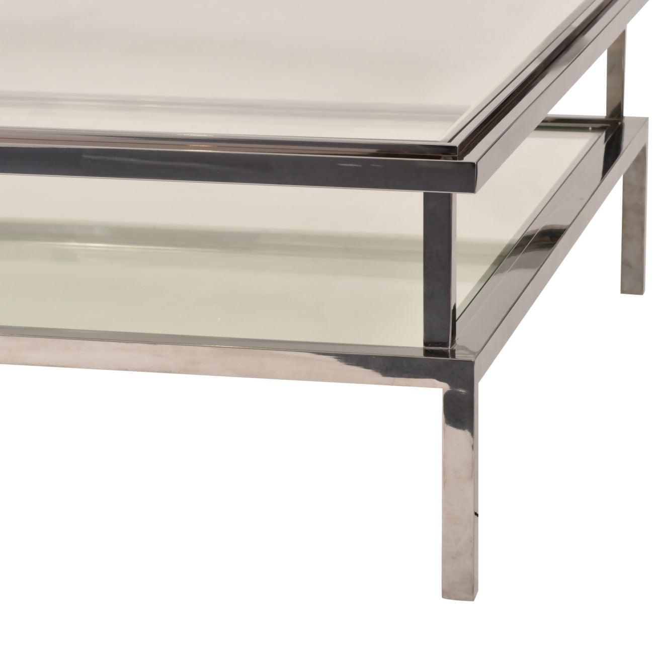 Belgravia Stainless Steel and Glass Square Coffee Table