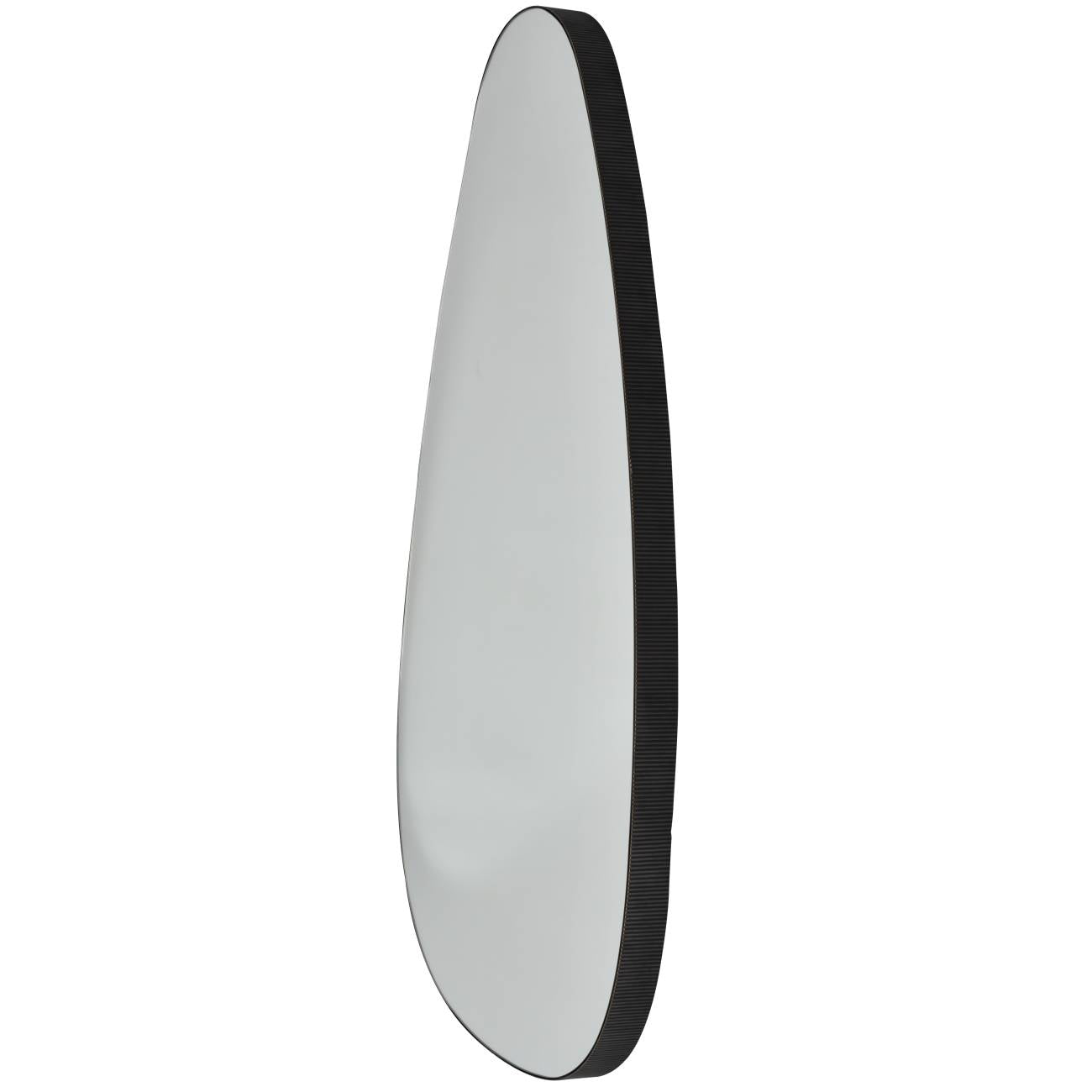 Oversized Metal Framed Mirror Oak Wood Finish