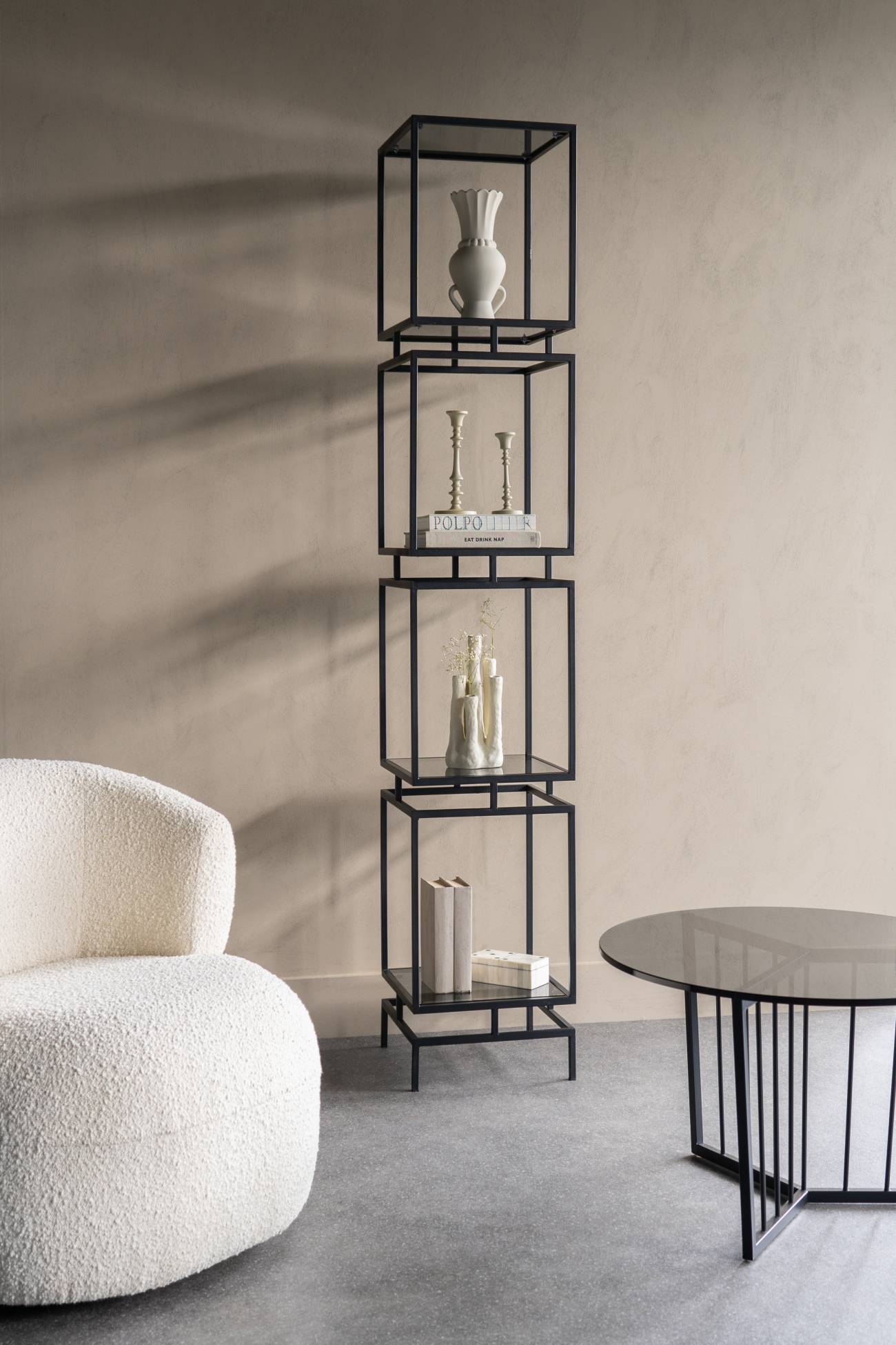 Abington Black Frame and Tinted Glass Display Unit