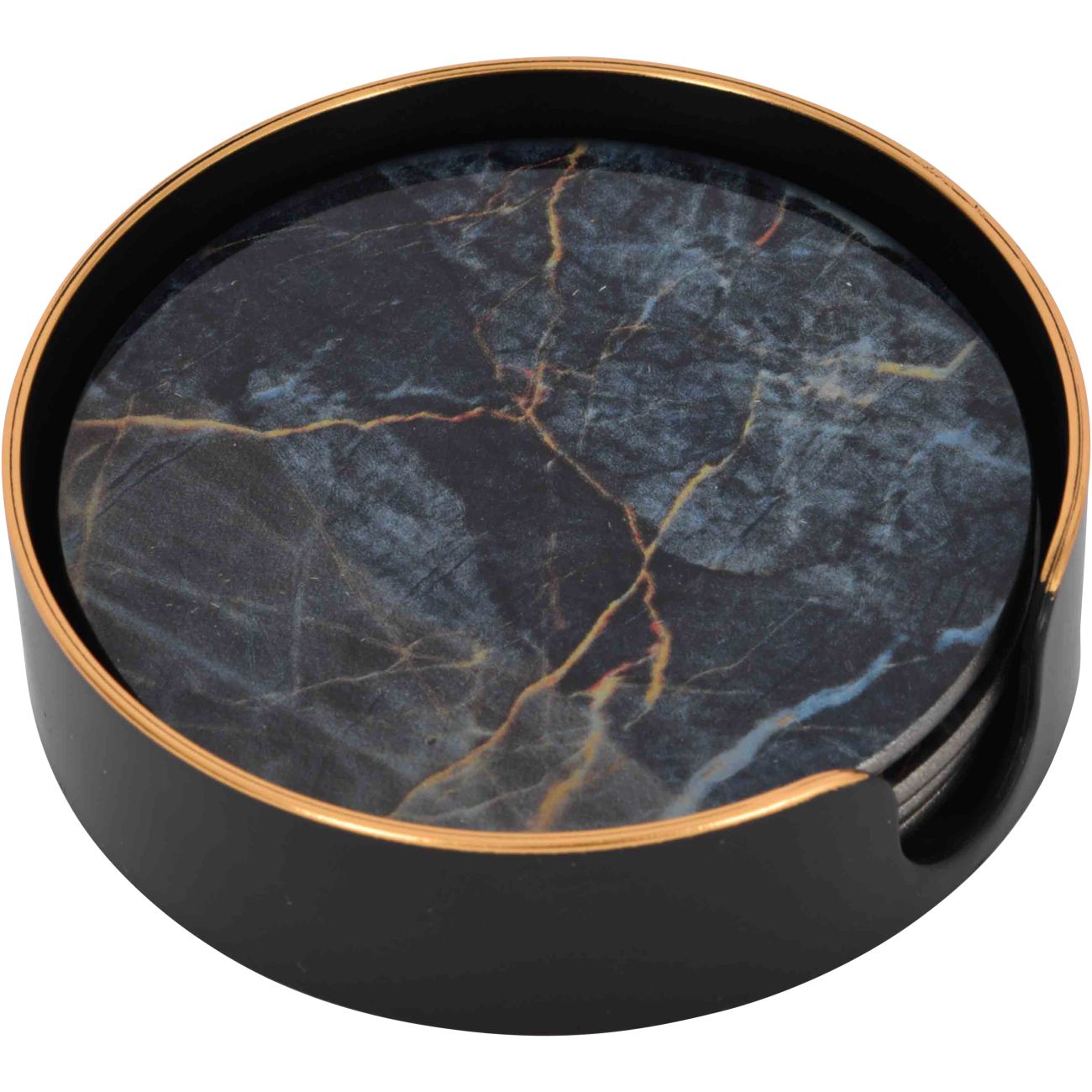 Black and Gold Set of 4 Coasters