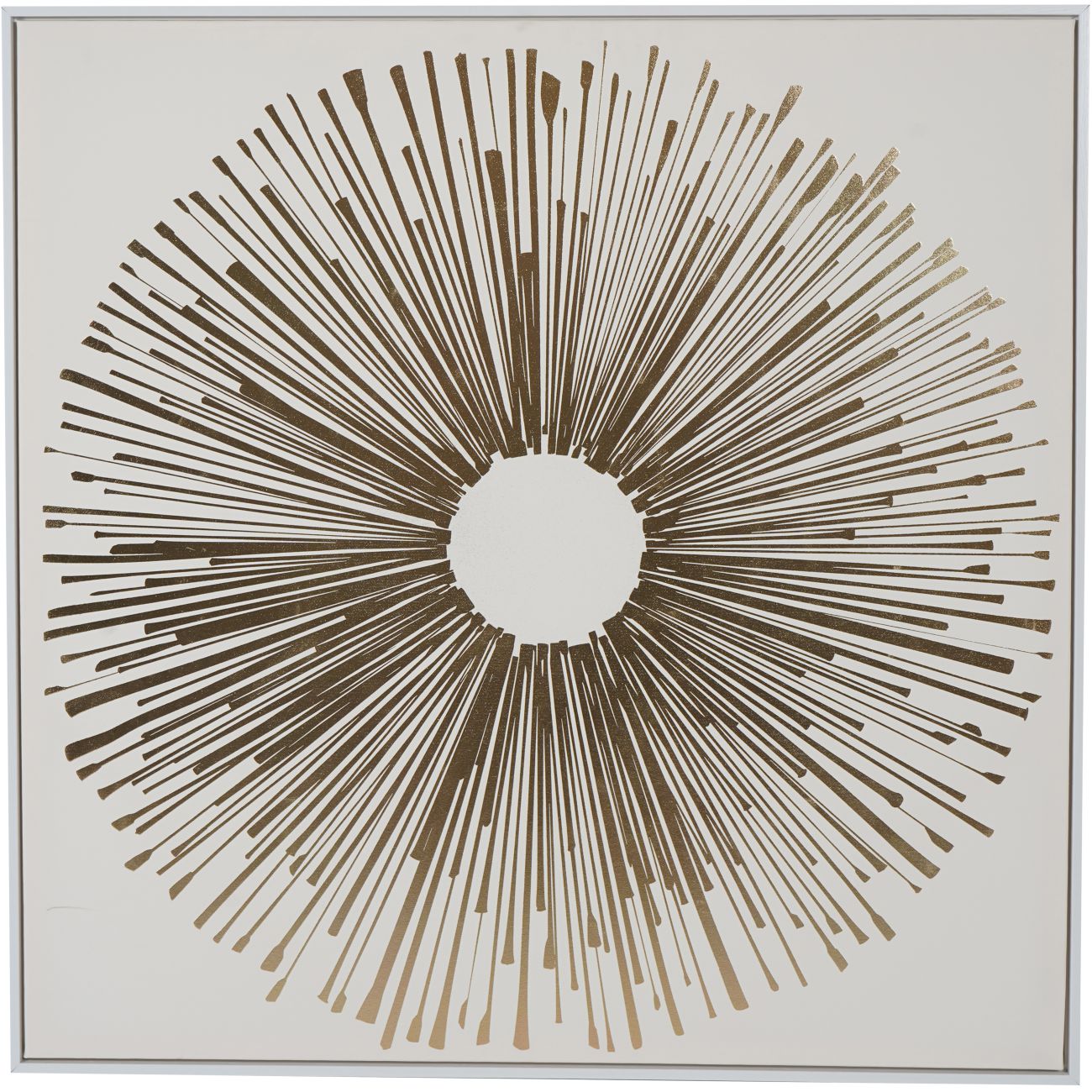Golden Foiled Sunburst Framed Canvas