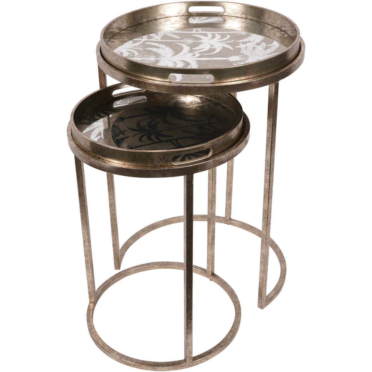 Wiener Antik-Goldatlas-Couchtisch mit Tablett