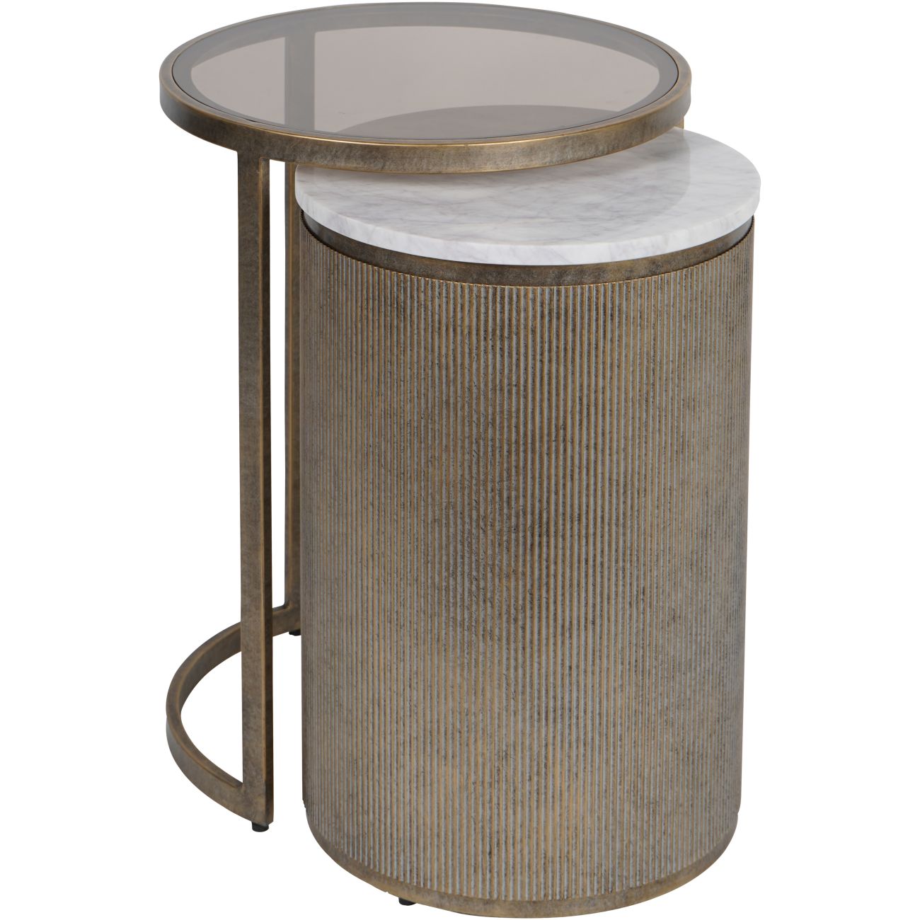Wiener Antik-Goldatlas-Couchtisch mit Tablett