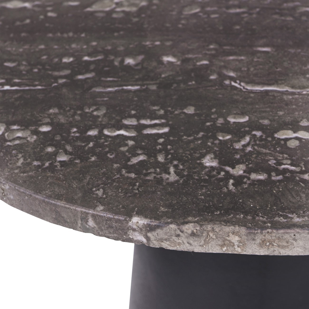Clifton II Charcoal Black and Dark Travertine Side Table