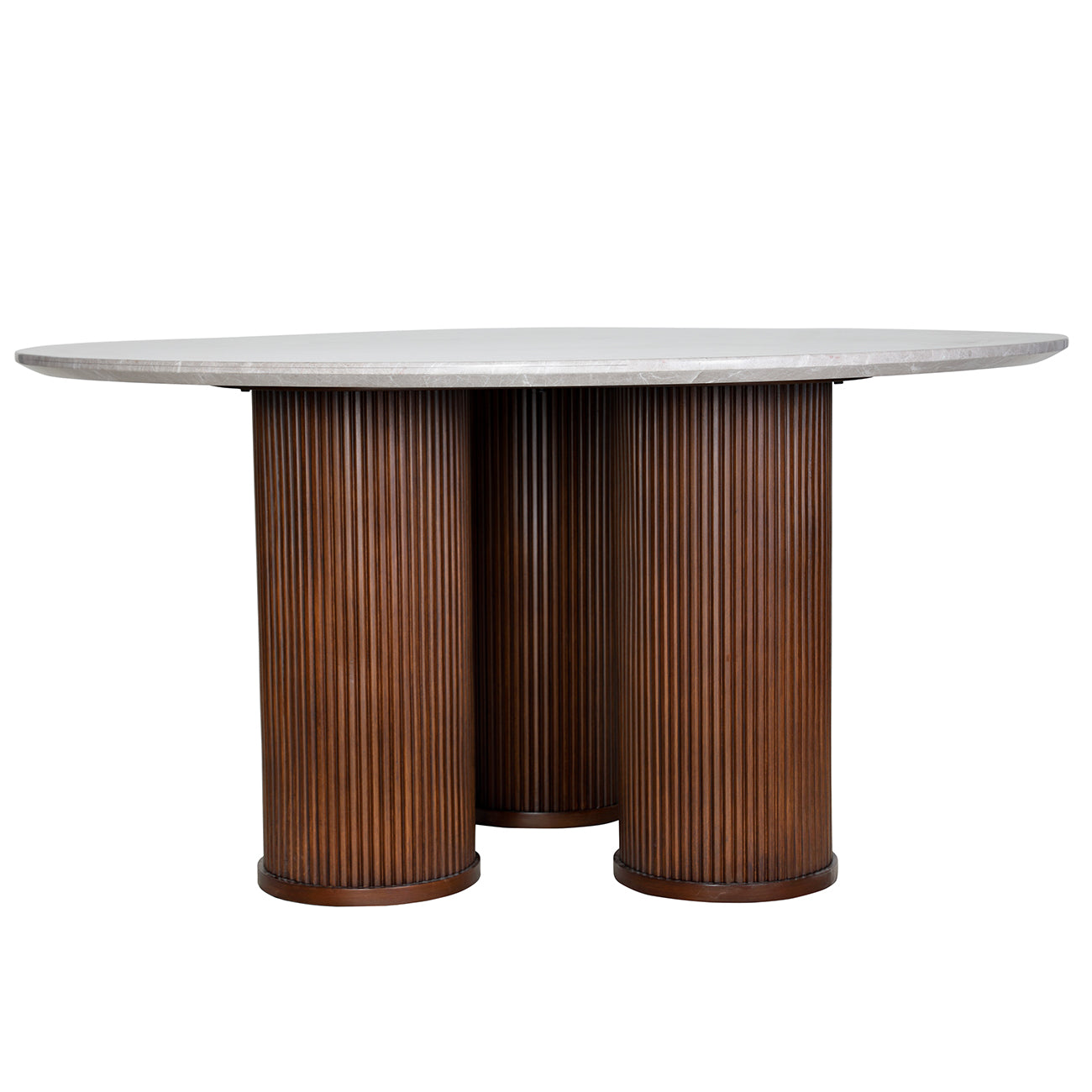 Ensemble de 2 tables basses gigognes Belvedere Aged Gold avec marbre et verre teinté