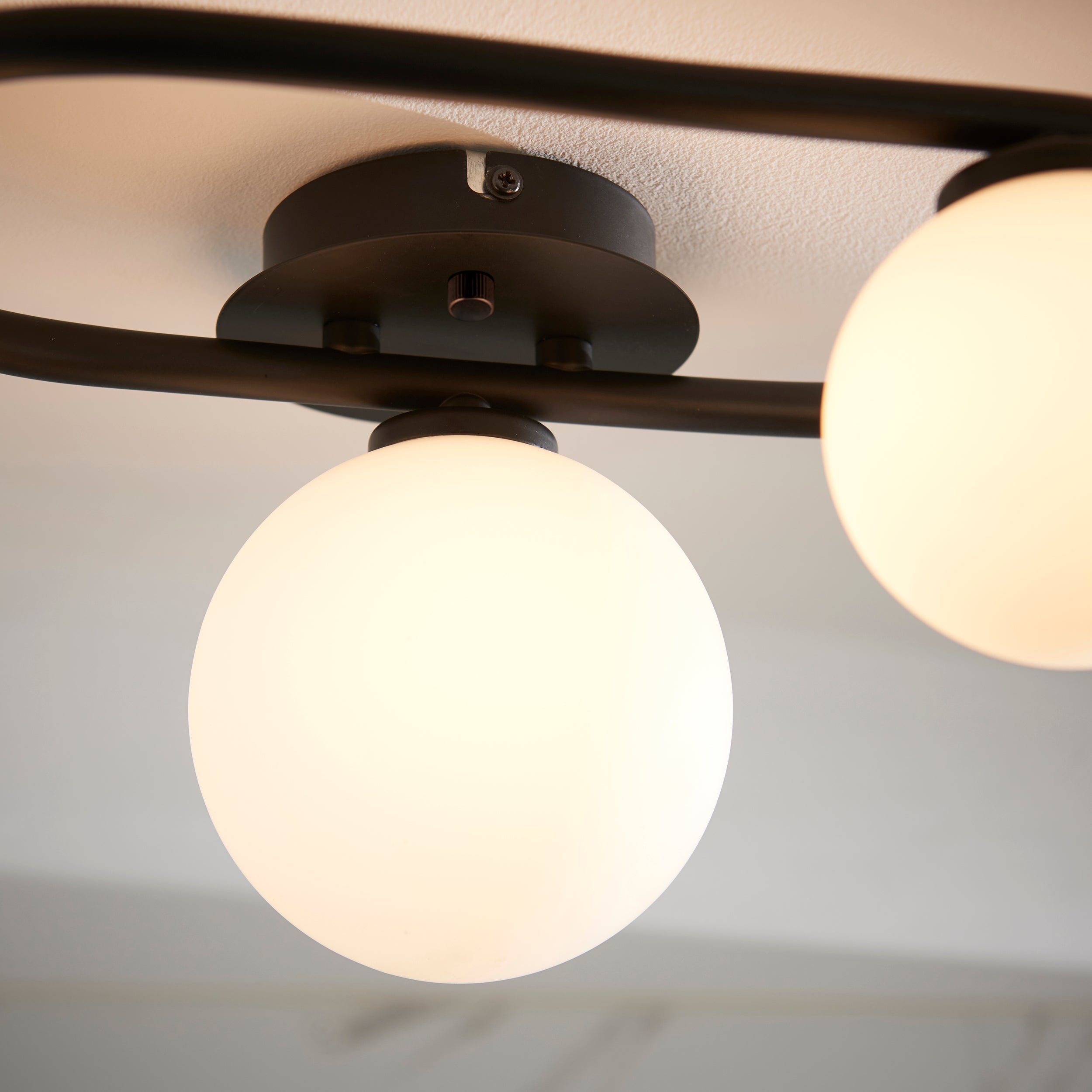 3 Light Semi Flush Bathroom Black