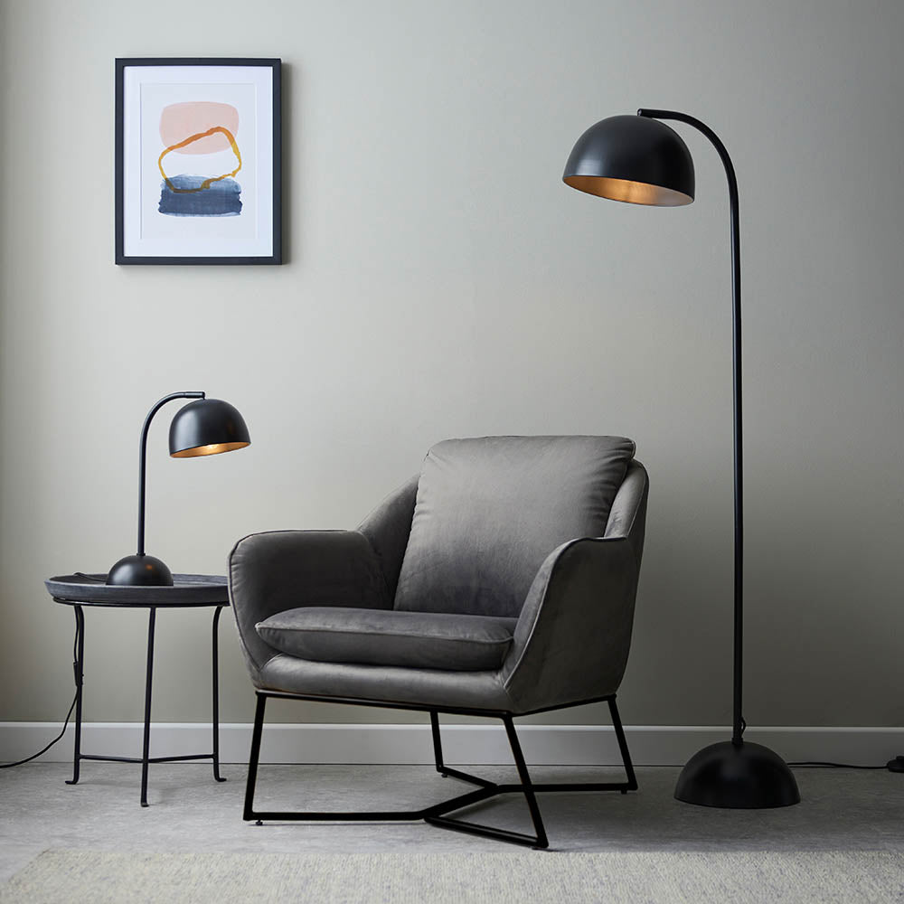 Schwarze Marmorlampe