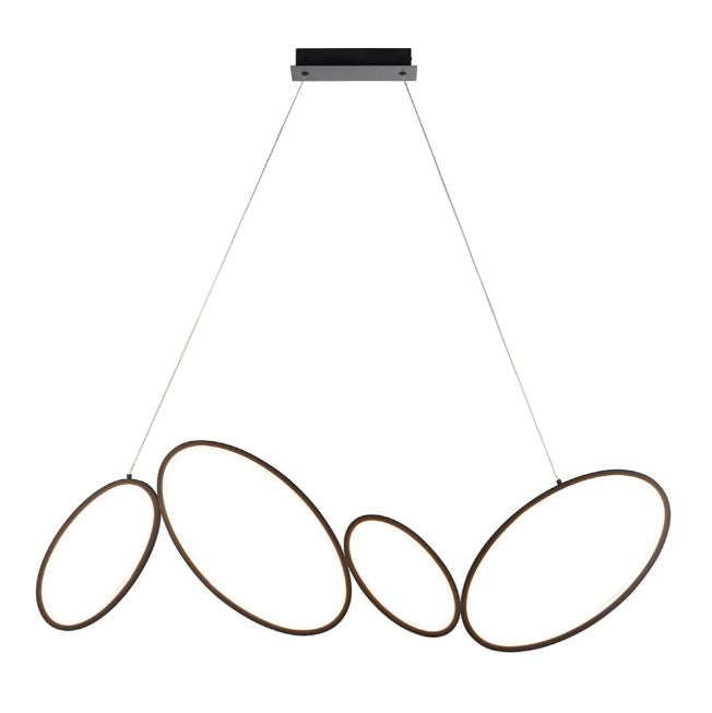 Black Ovals 4lt linear pendant