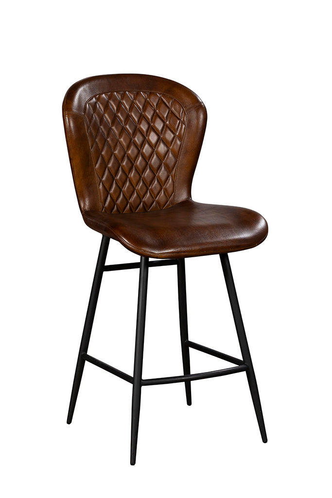 Saddler Buff Umber Bar Stool - Pair