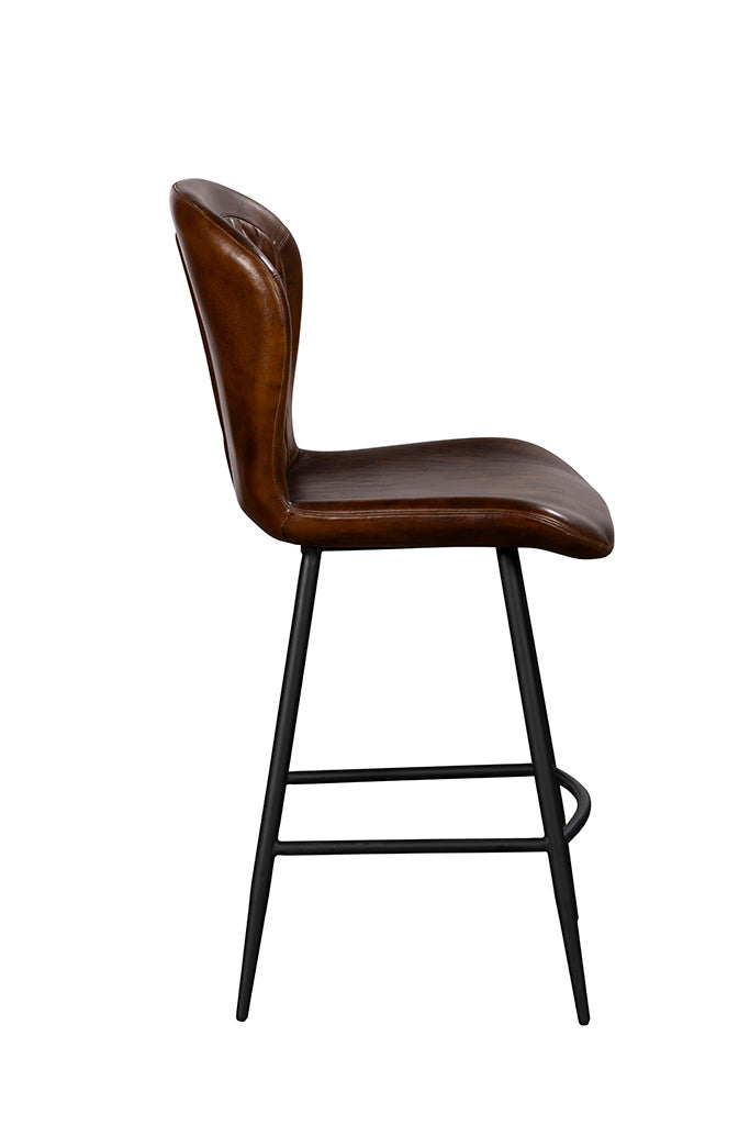Saddler Buff Umber Bar Stool - Pair