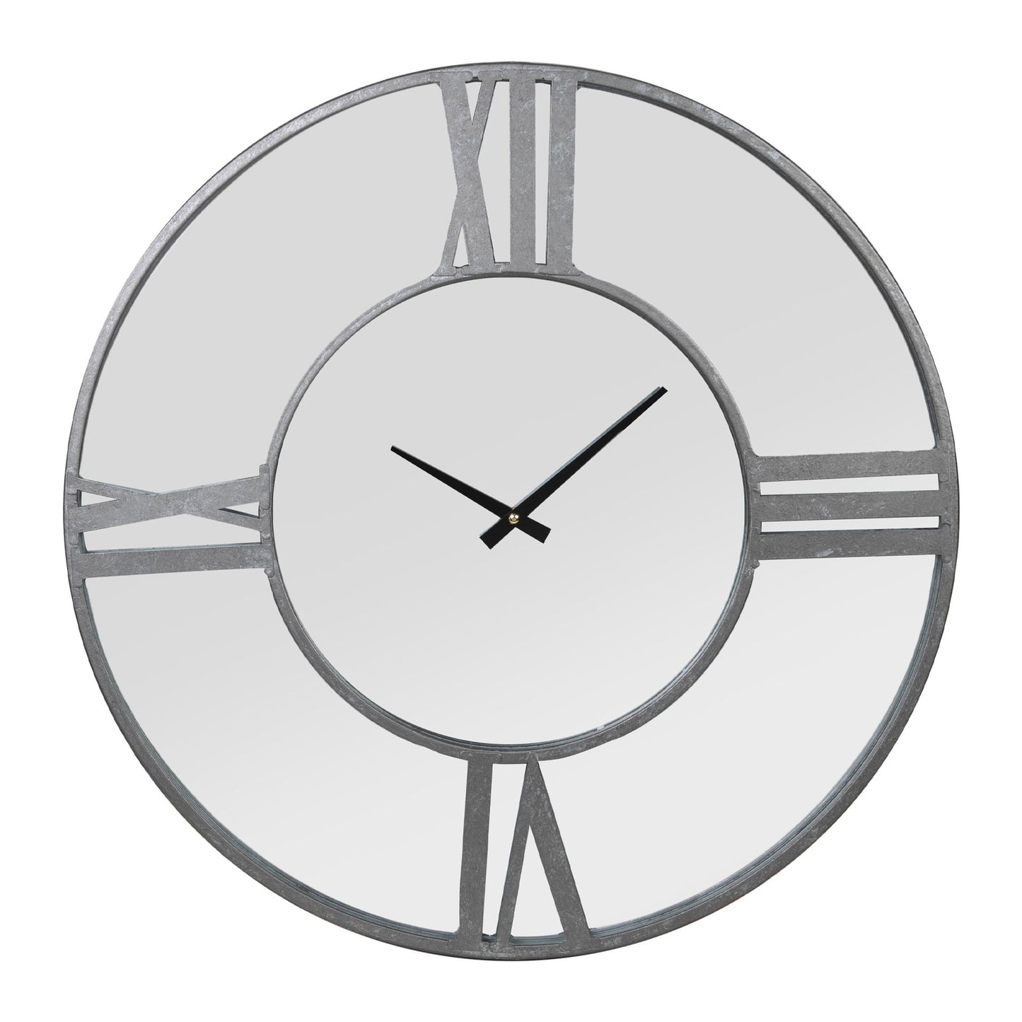 Hometime Silver Metal Wall Clock 60cm