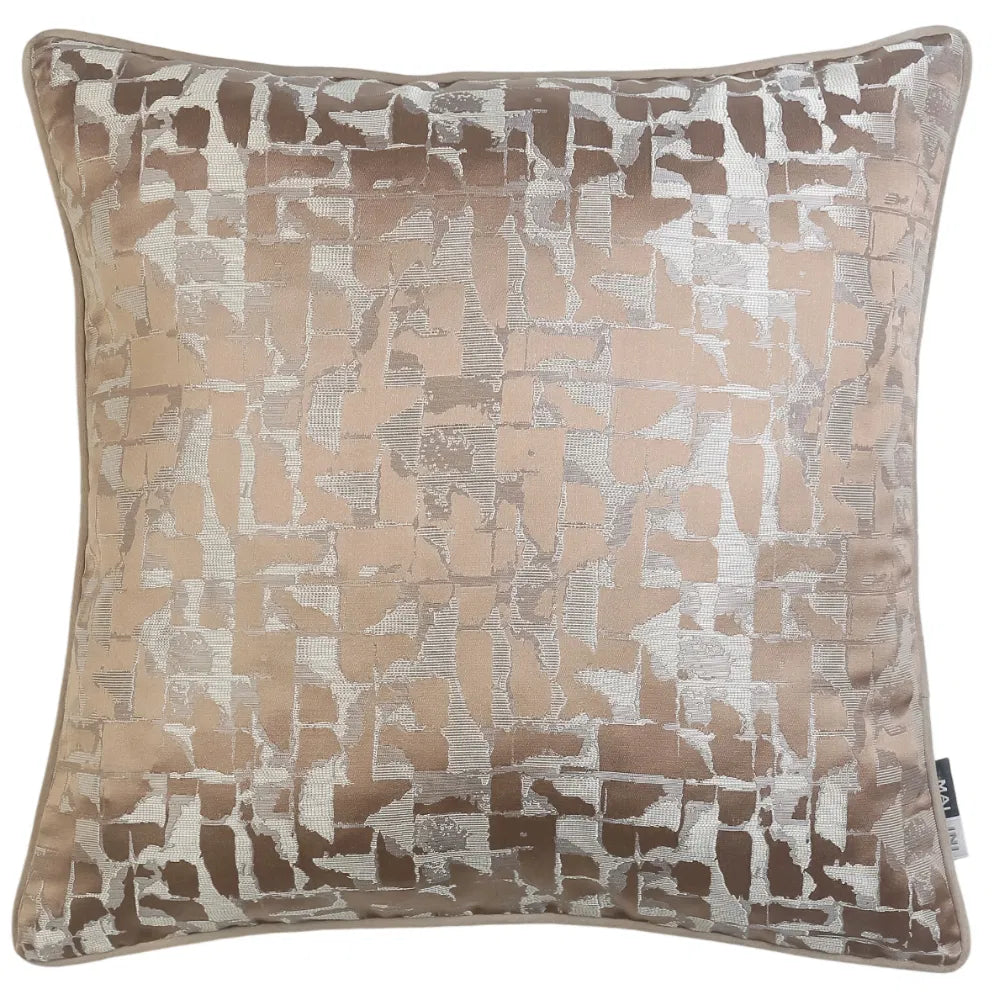 Abstract Satin Taupe Cushion 50x50cm