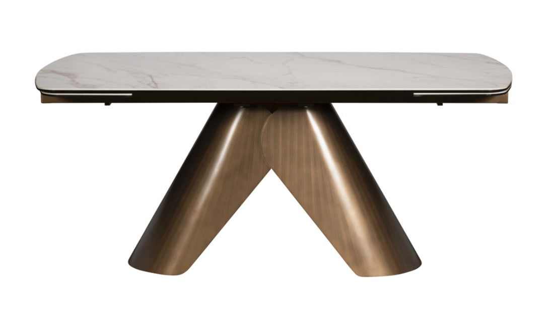 Belvedere Aged Gold Set aus 2 zusammensetzbaren Couchtischen mit Marmor und getöntem Glas