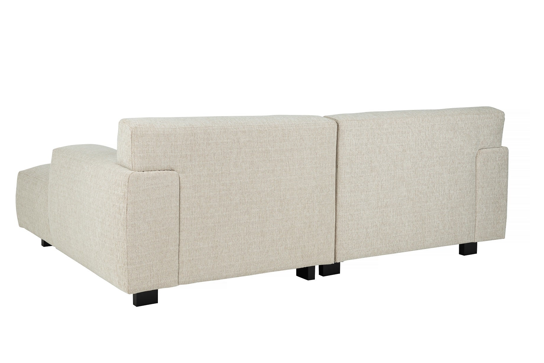 Vesta 2-Modul-Sofa mit Chaiselongue aus sandfarbenem Stoff