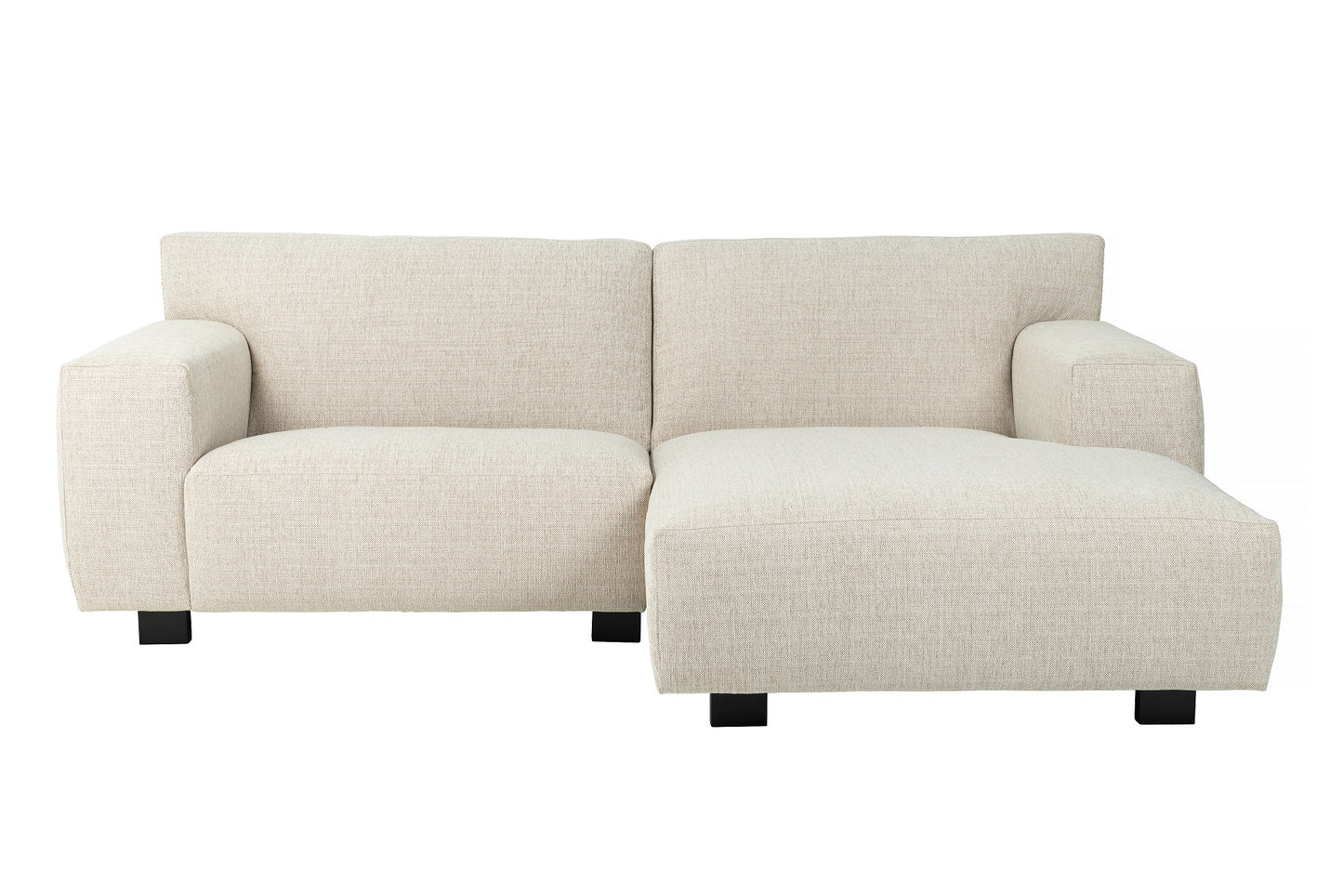 Vesta 2 Module Sofa with Chaise in Sand Fabric