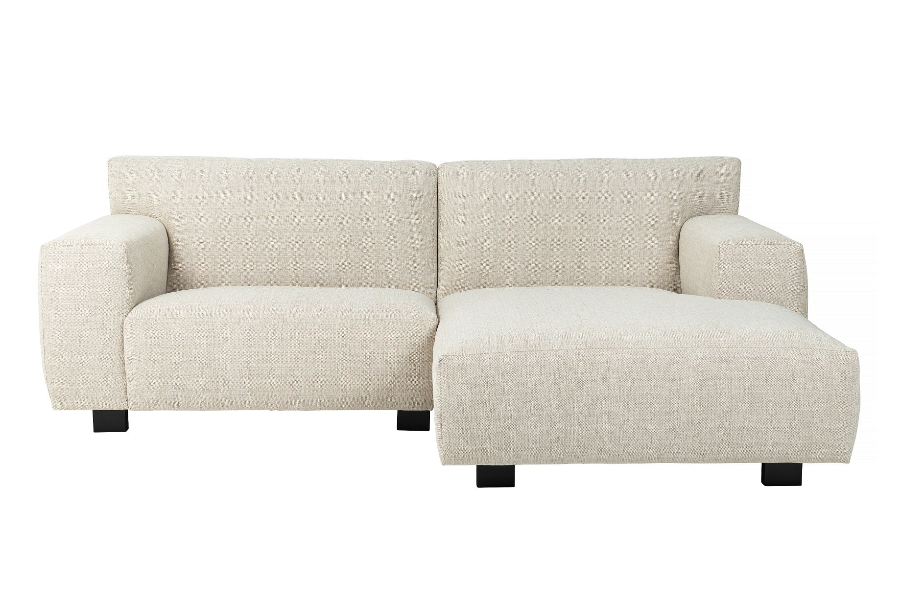 Vesta 2-Modul-Sofa mit Chaiselongue aus sandfarbenem Stoff