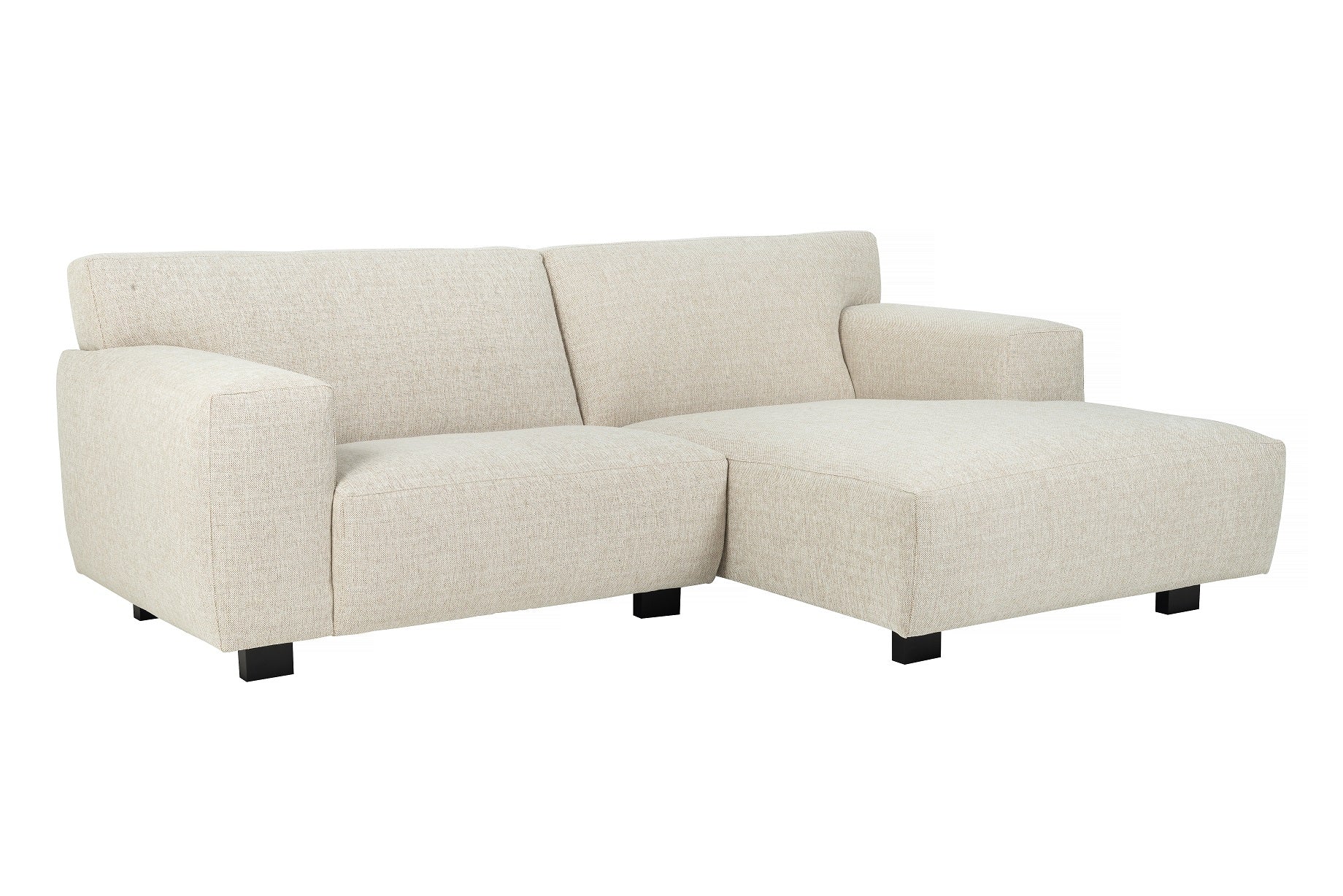 Vesta 2-Modul-Sofa mit Chaiselongue aus sandfarbenem Stoff