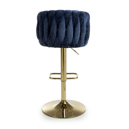 Barletta Linen Effect Blue Bar Stool - Pair