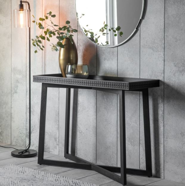 Boho Black Console Table