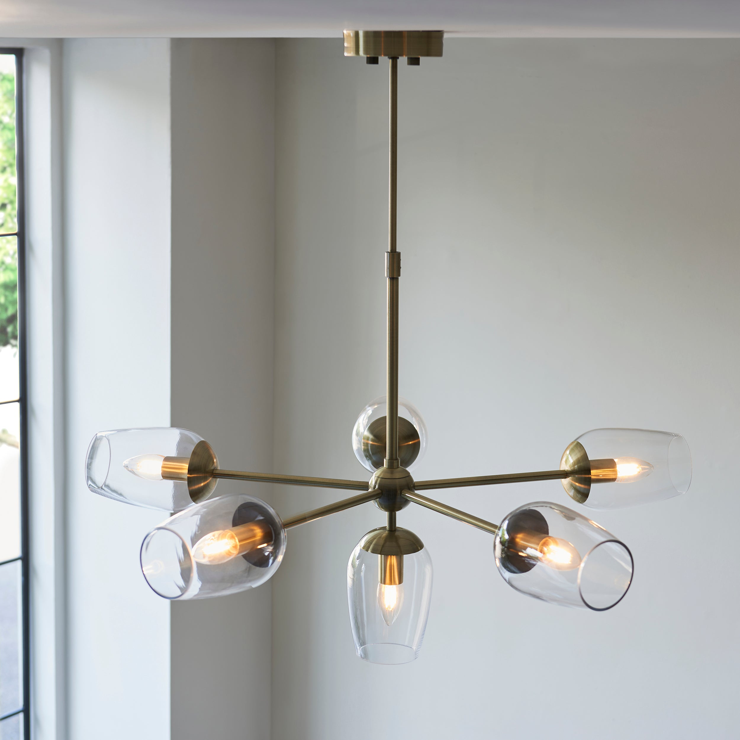 Antique Brass 6 Light Pendant