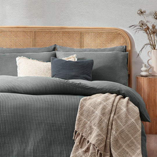Chunky Waffle Cotton Bedding Set Dusk