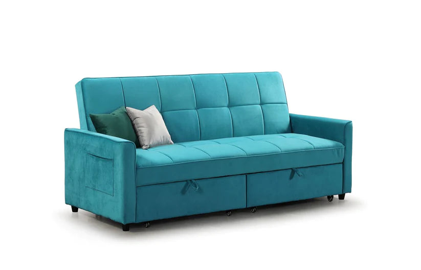 Enna Sofabed Plush 3 Seater Teal